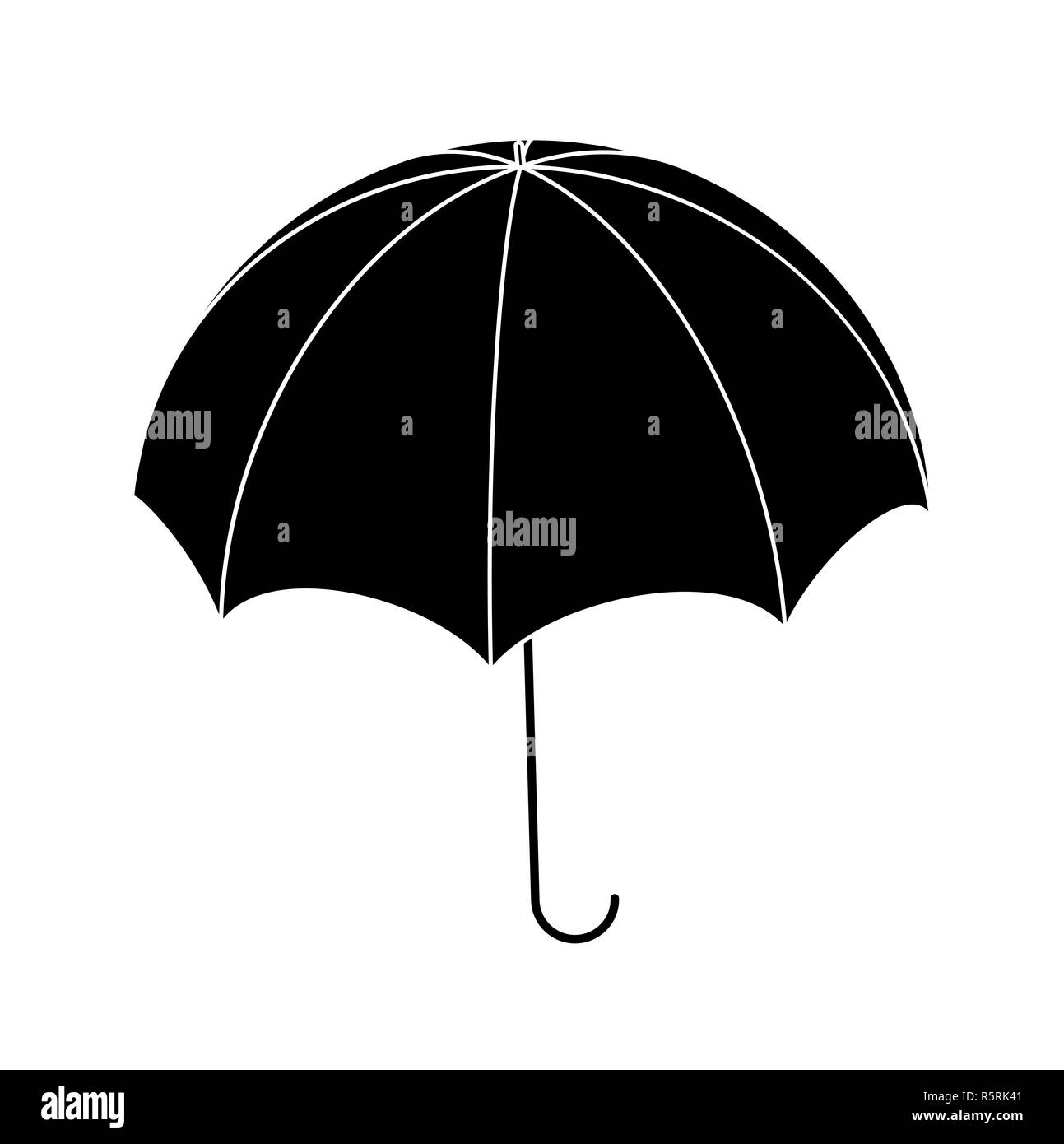 Silhouette parapluie, contour symbole vecteur icône concevoir. Banque D'Images