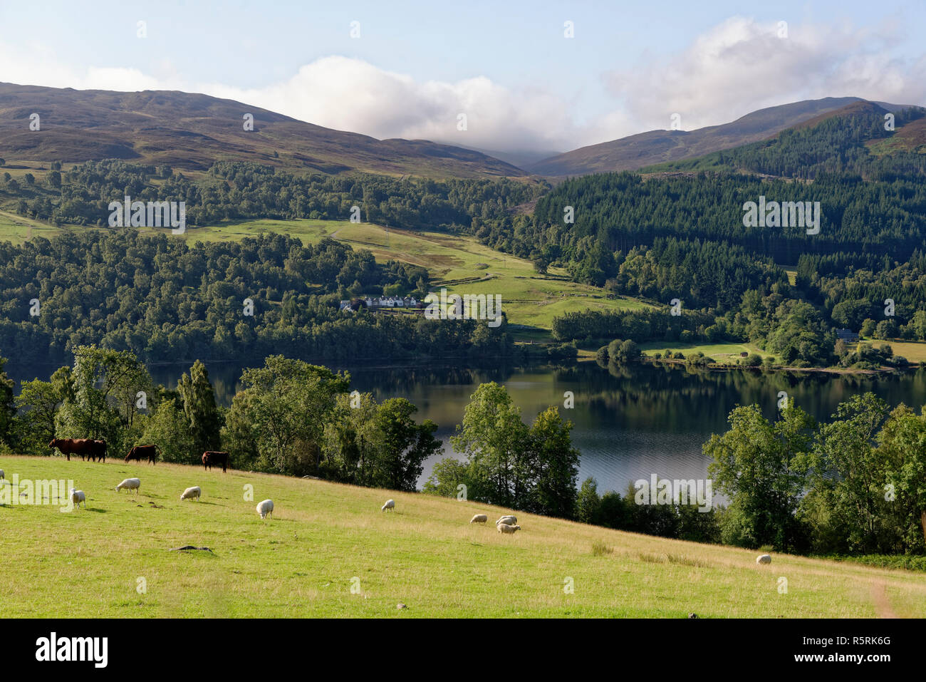 Voir sur le Loch Tummel vers Lick & Frenich, Perth et Kinross, Scotland Banque D'Images