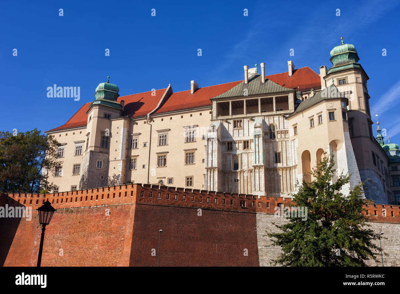 Château royal de Wawel dans la ville de Cracovie en Pologne. Banque D'Images