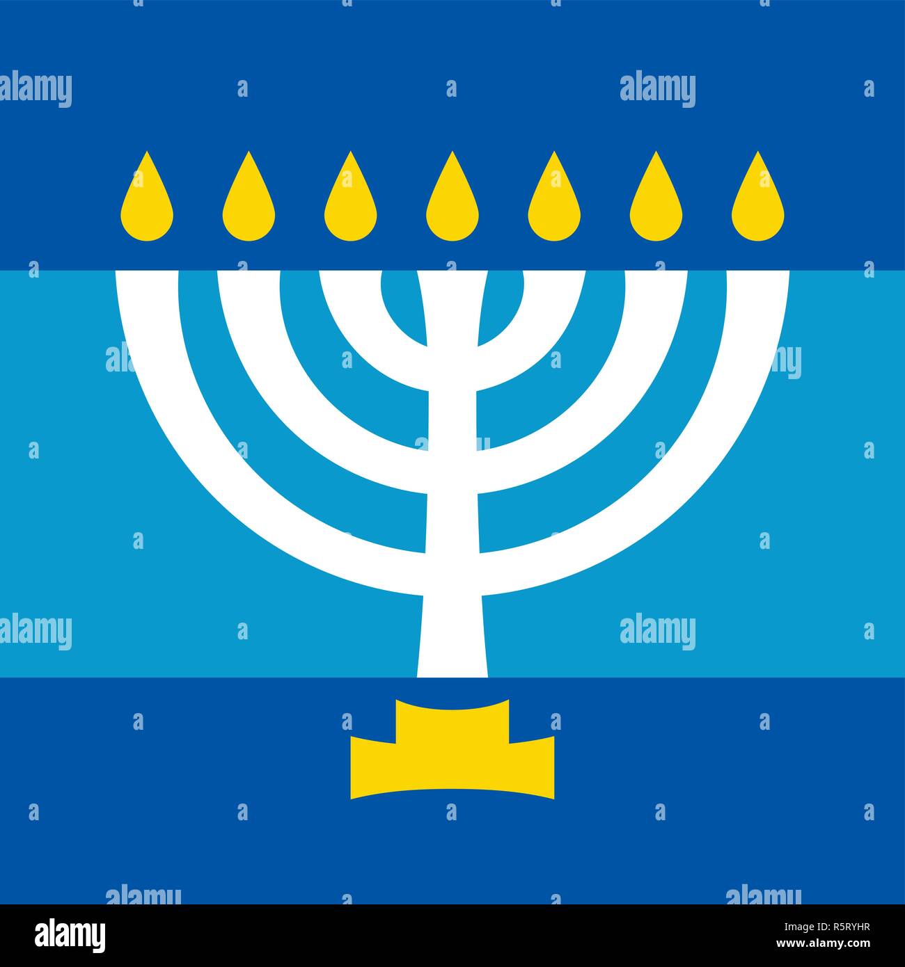 L'hébreu ancien menorah (chandelier à sept), candélabre sacré avec sept lampes, utilisées dans le Temple de Jérusalem. Symbole religieux traditionnels. Illustration de Vecteur