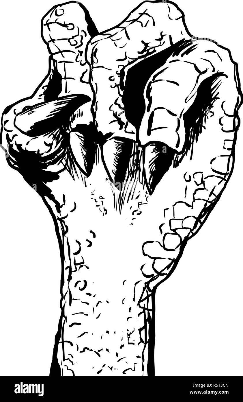 Lizard poing serré Contours Banque D'Images