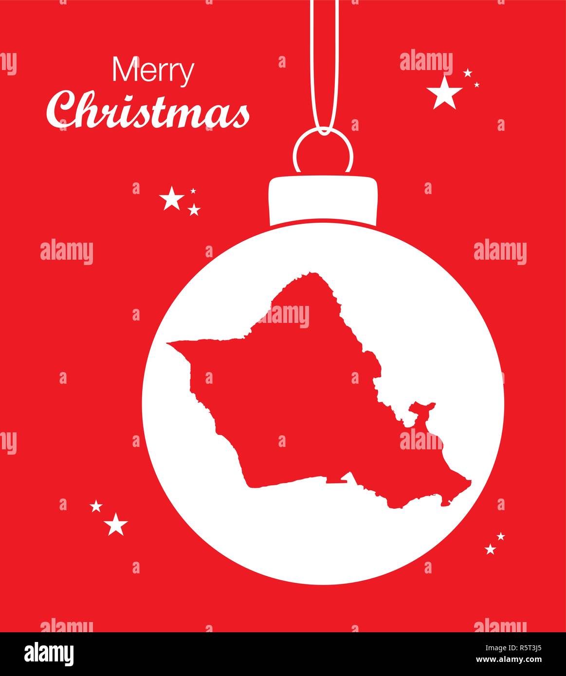 Joyeux Noël illustration thème avec plan de Honolulu Hawaï Illustration de Vecteur