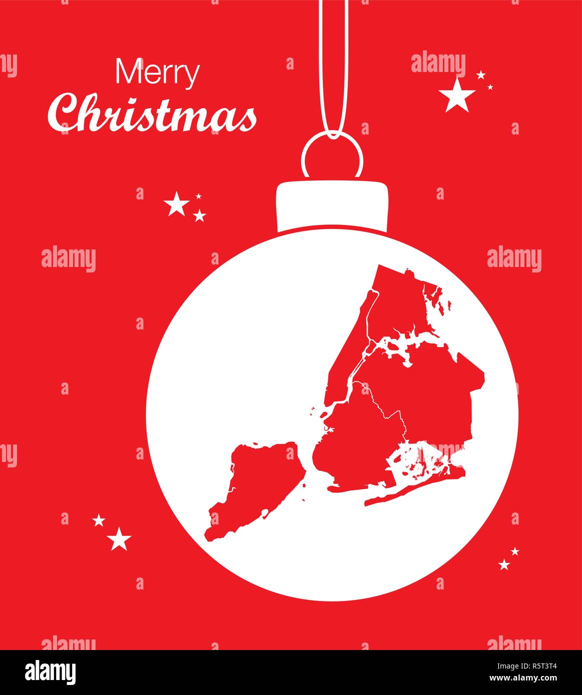 Joyeux Noël illustration thème avec plan de New York Illustration de Vecteur