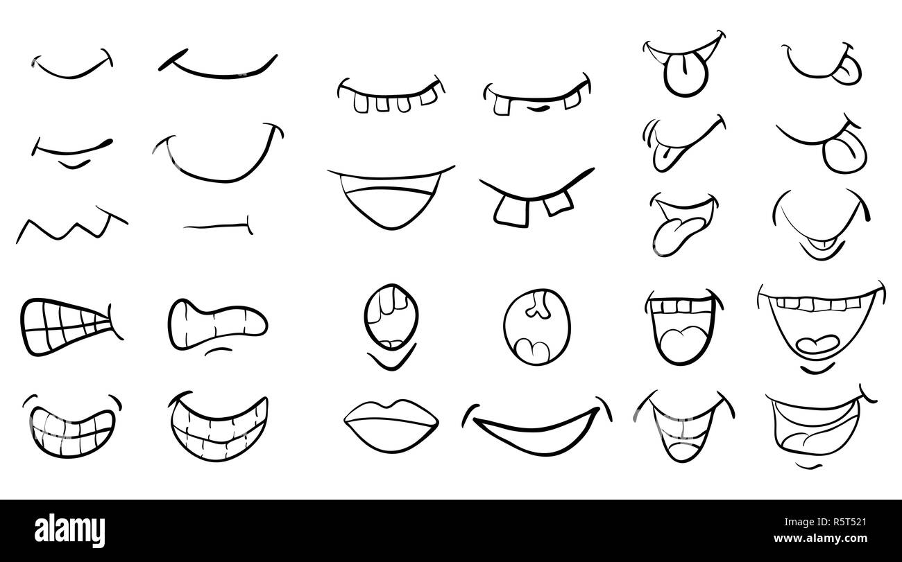 Cartoon vector icône symbole bouche set design. Belle illustration ...
