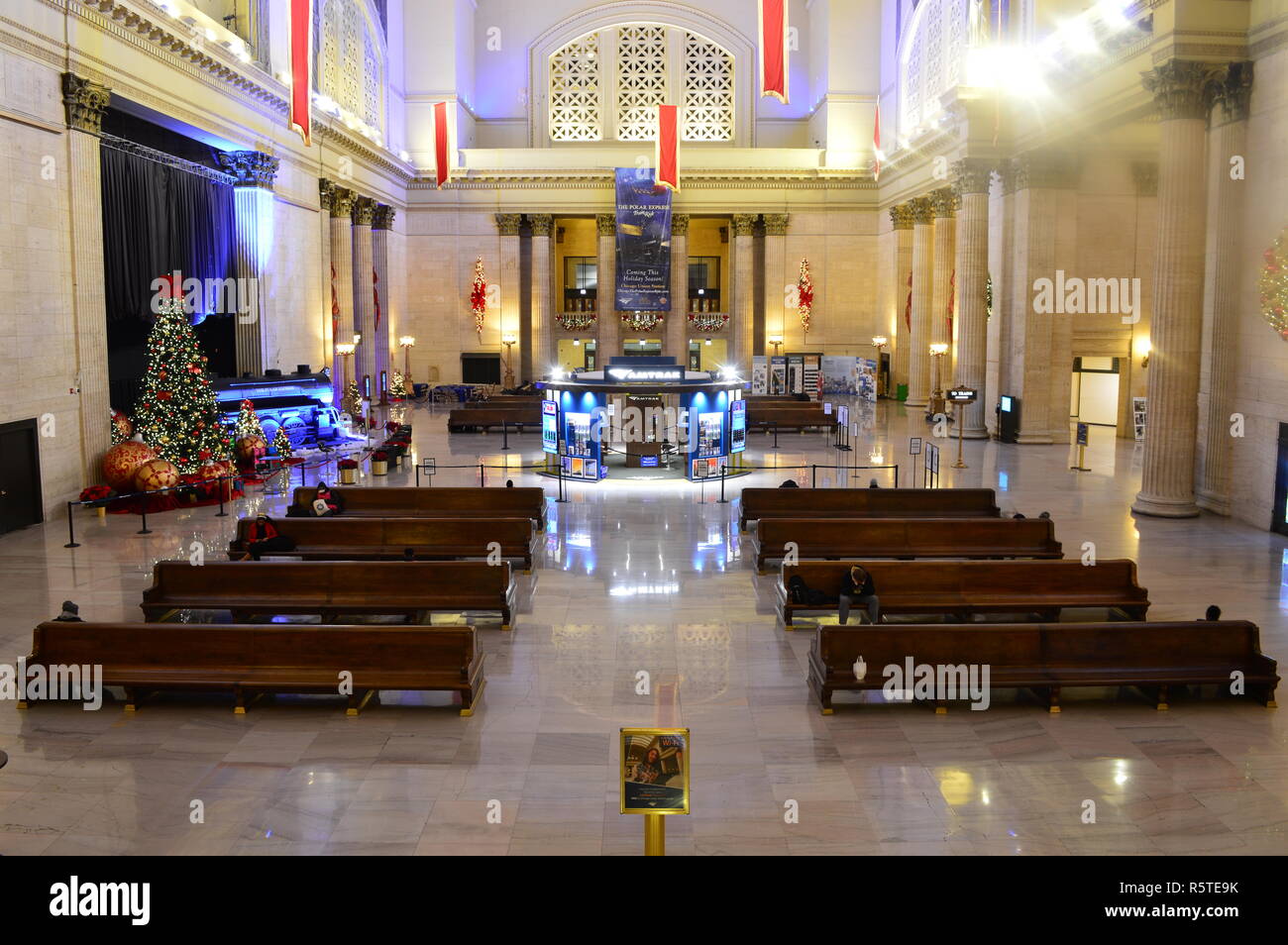 Chicago, Illinois - USA - 31 décembre 2016 : Le Grand Hall à la gare d'Amtrak Banque D'Images