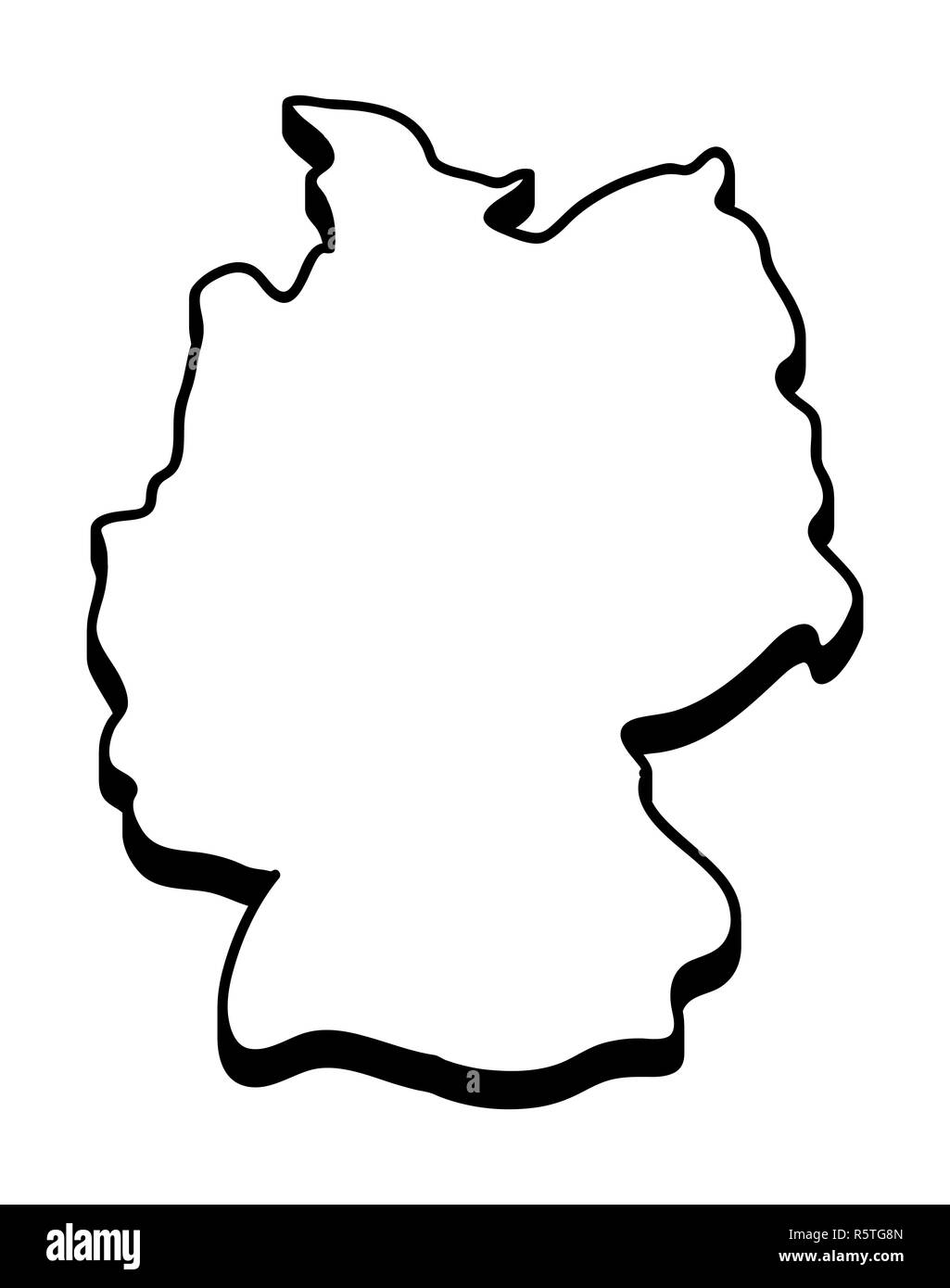 Carte de l'Allemagne l'icône Symbole vecteur silhouette. design illustration isolé sur fond blanc. Banque D'Images