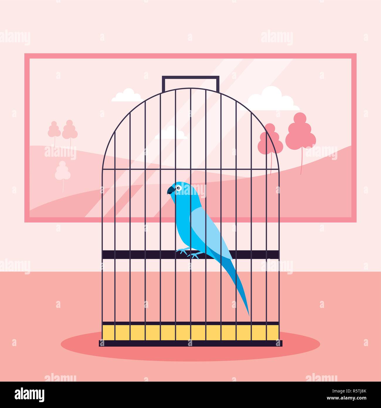 Pet Shop bird cage sur vector illustration Illustration de Vecteur