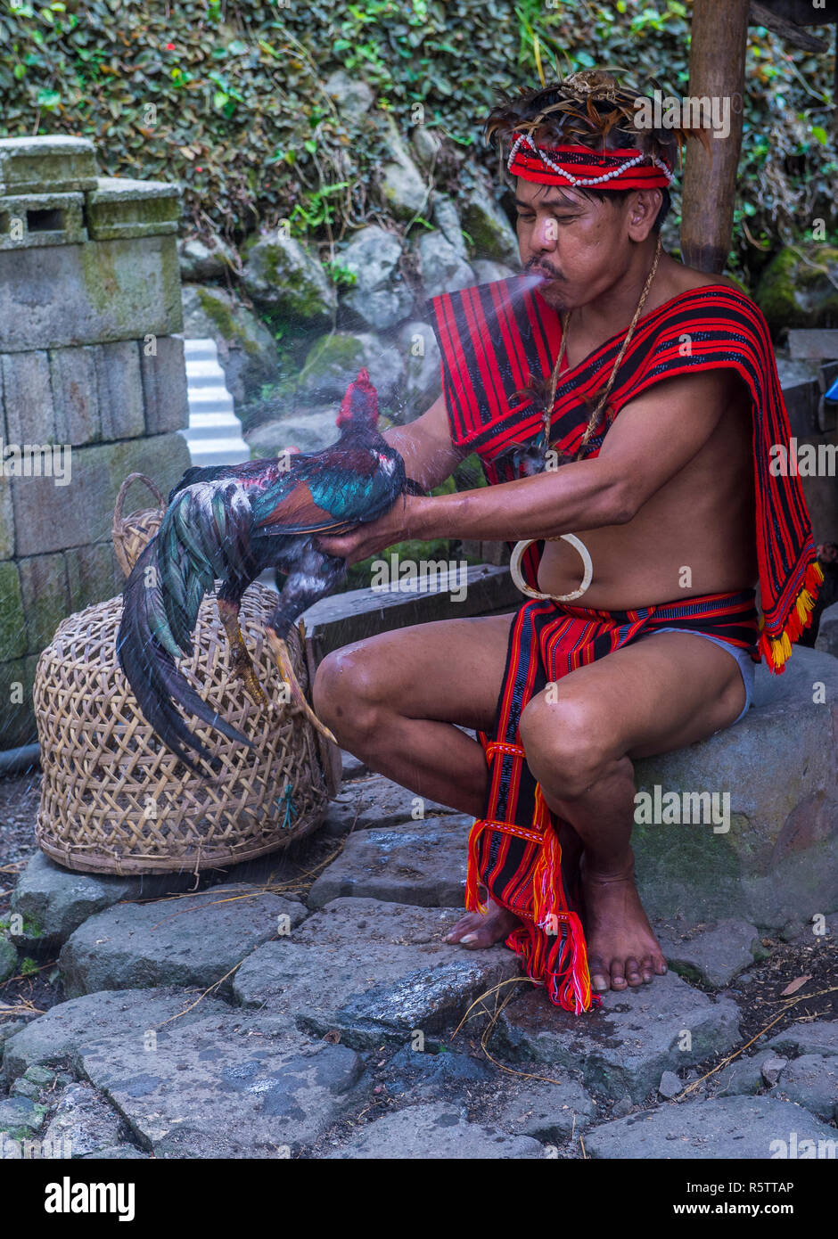 Portrait d'un homme de la minorité Ifugao à Banaue aux Philippines Banque D'Images