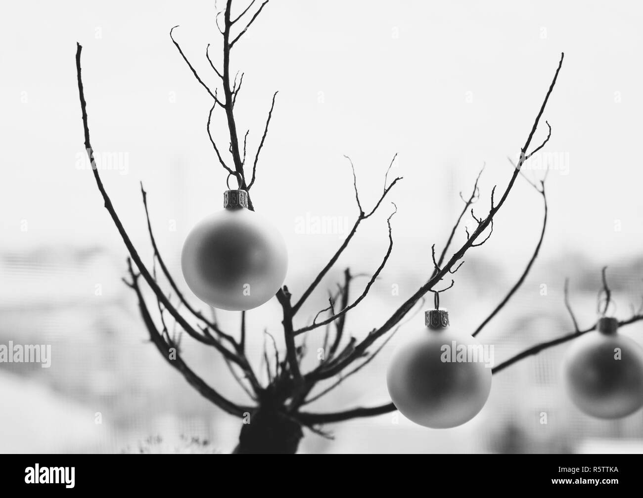 Décorationde noel Banque d'images noir et blanc - Alamy