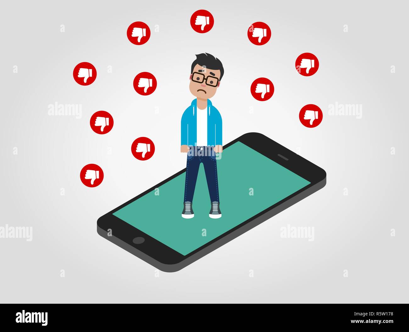 Cyber bullying cartoon Banque d