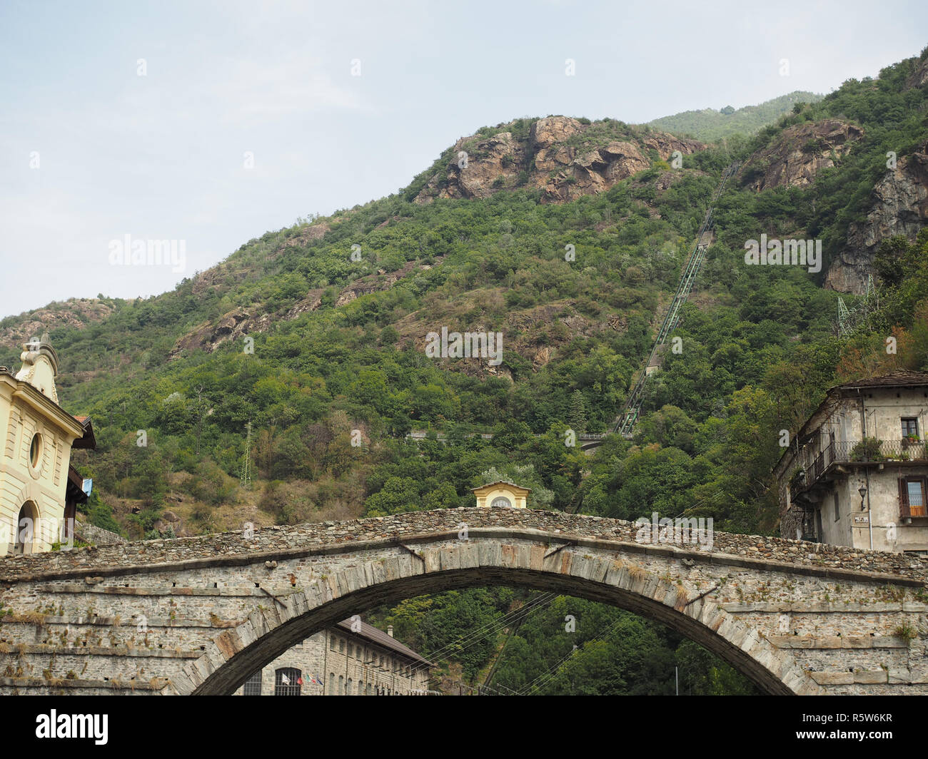 Pont Romain à Pont Saint Martin Banque D'Images