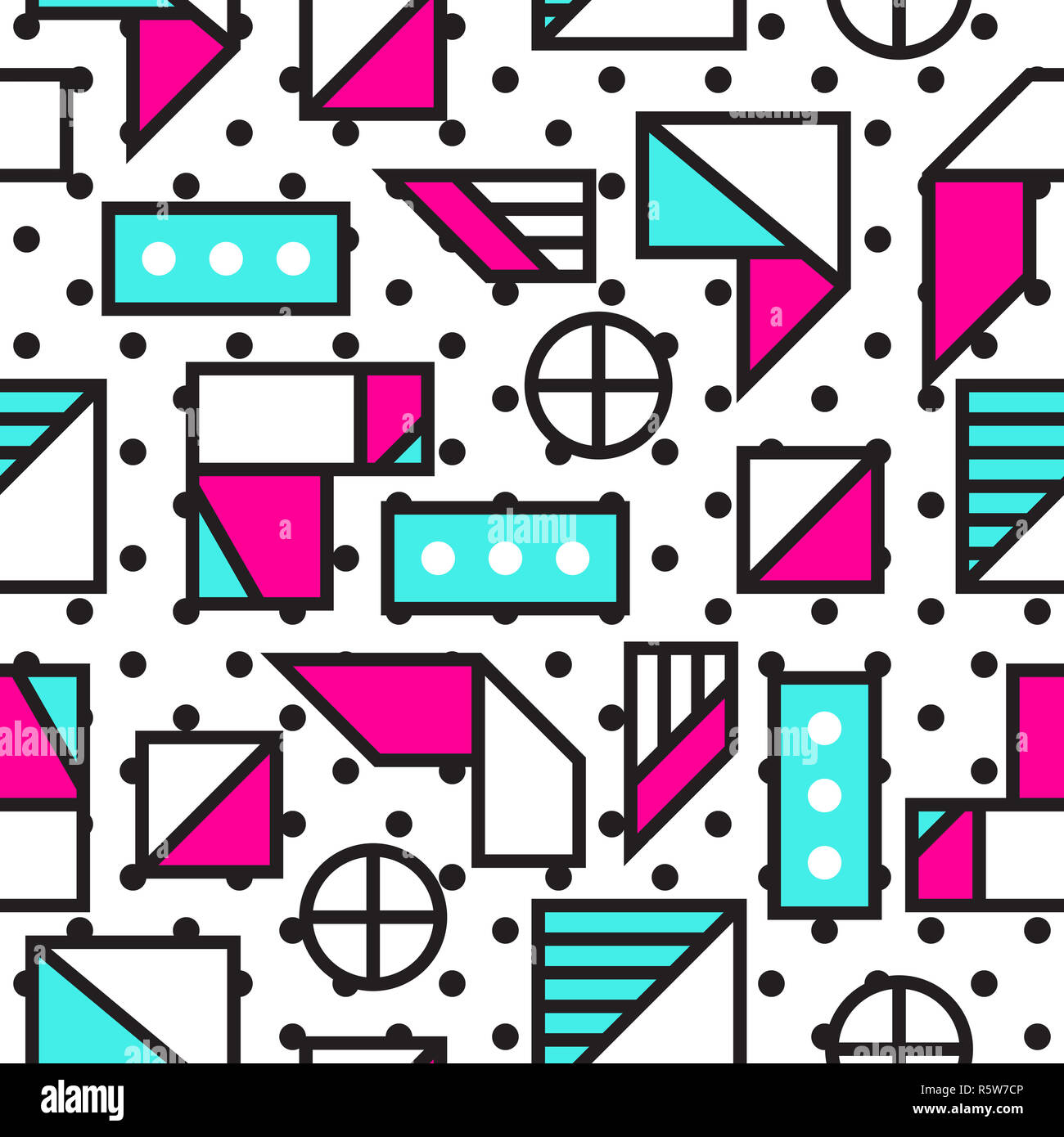 En arrière-plan de fête Style Memphis Banque D'Images