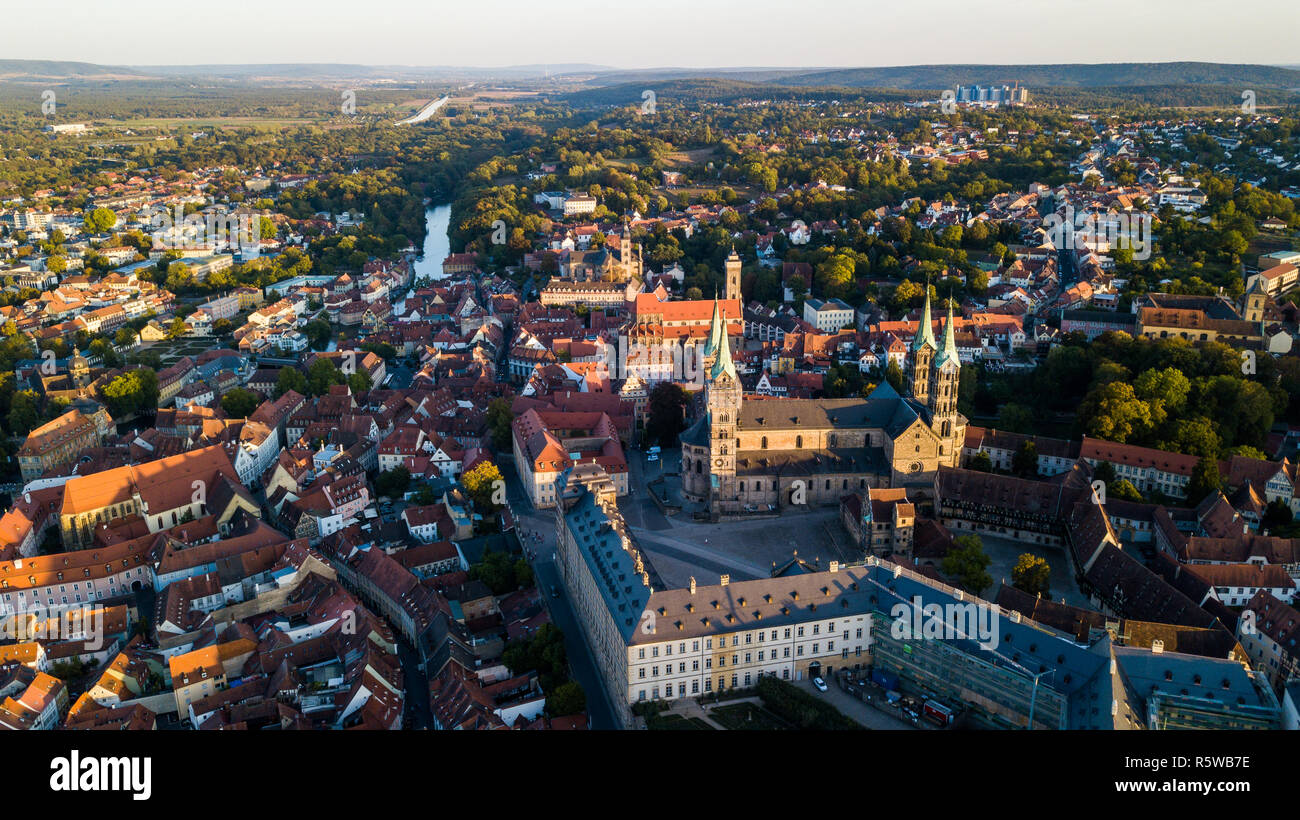 La Cathédrale de Bamberg, Altstadt ou vieille ville, Bamberg, Allemagne Banque D'Images