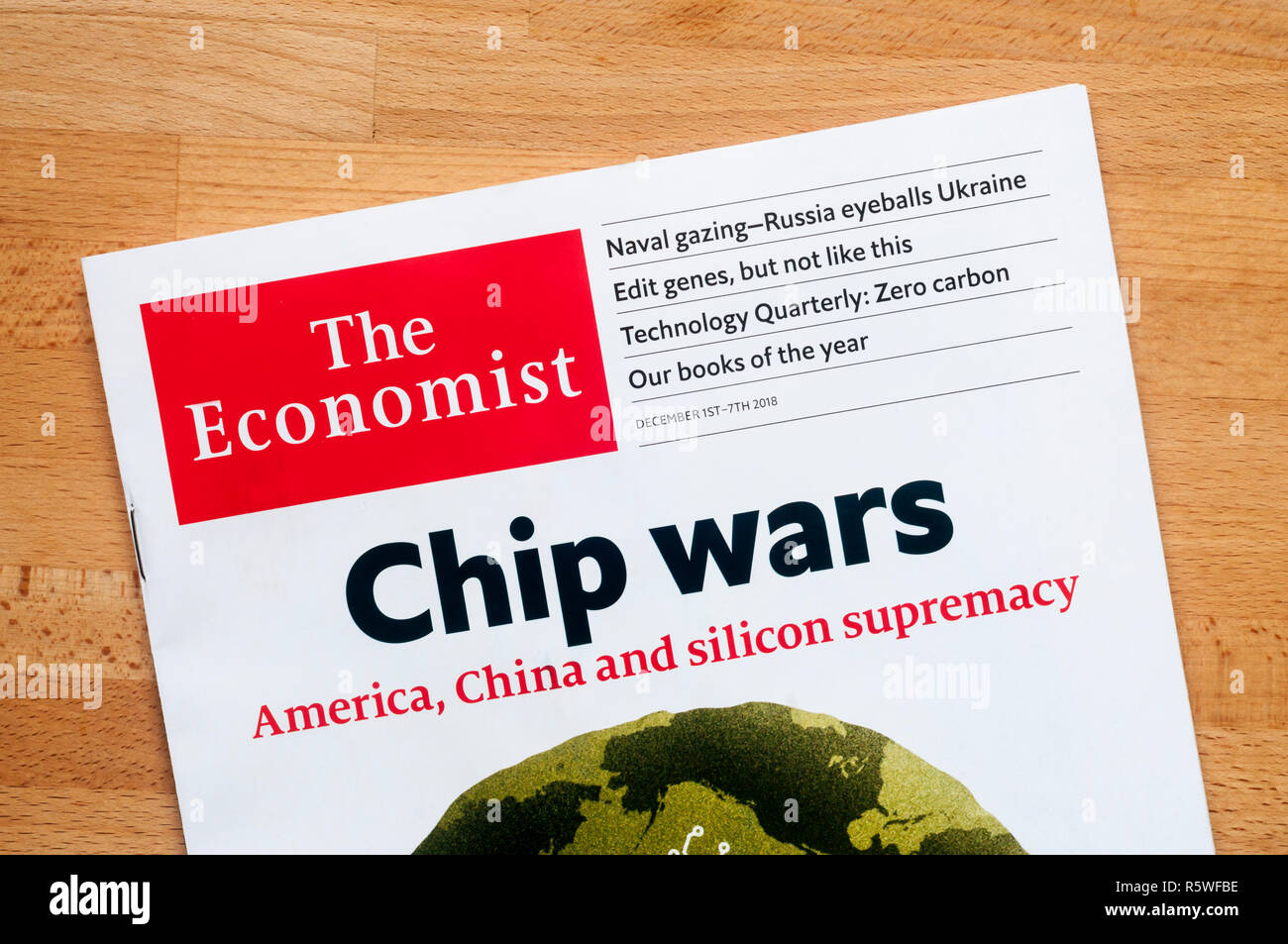 Le frontispice de la revue The Economist. Banque D'Images