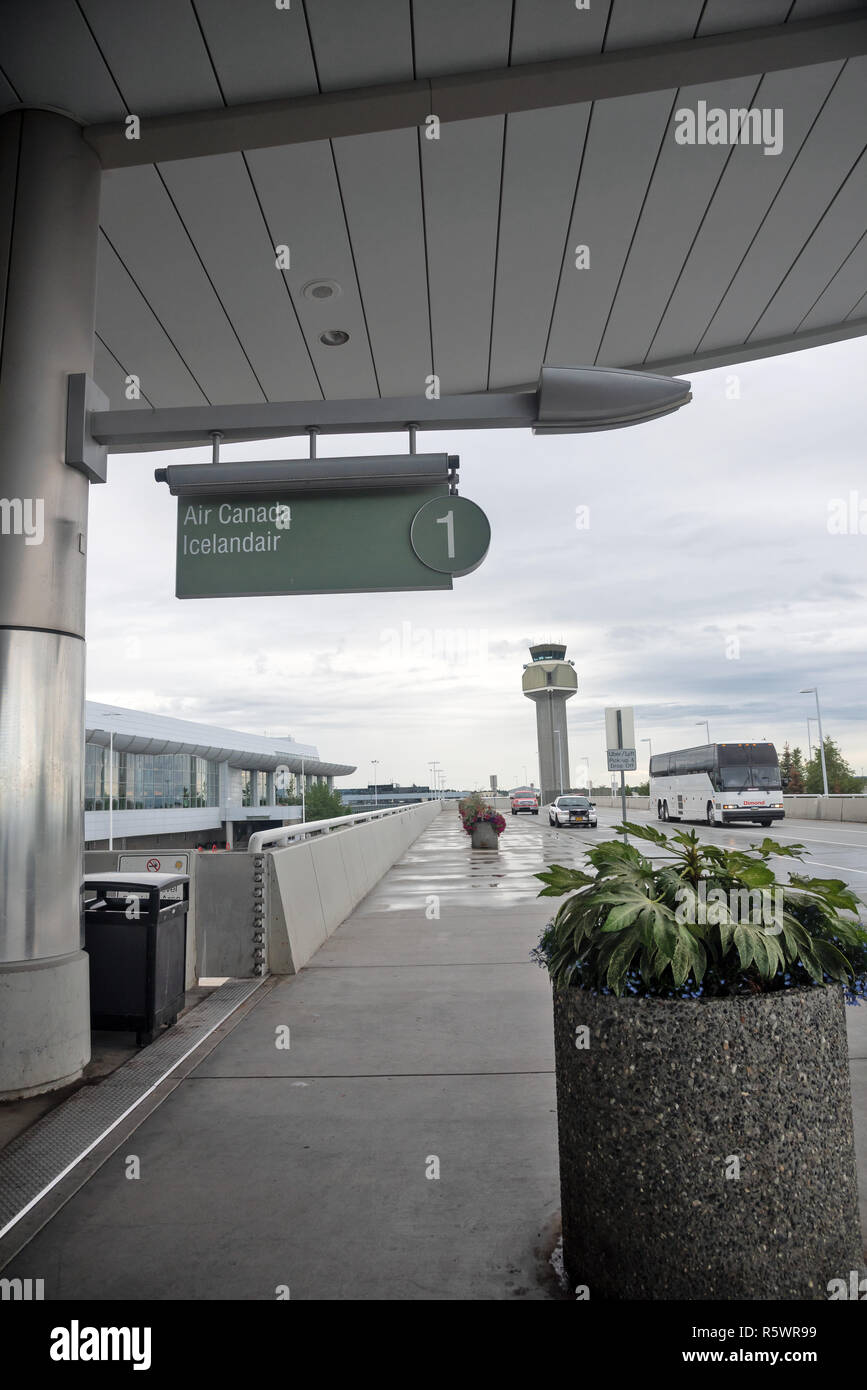 L'Aéroport International Ted Stevens d'Anchorage Ted Stevens Anchorage International Airport , Alaska, USA Banque D'Images