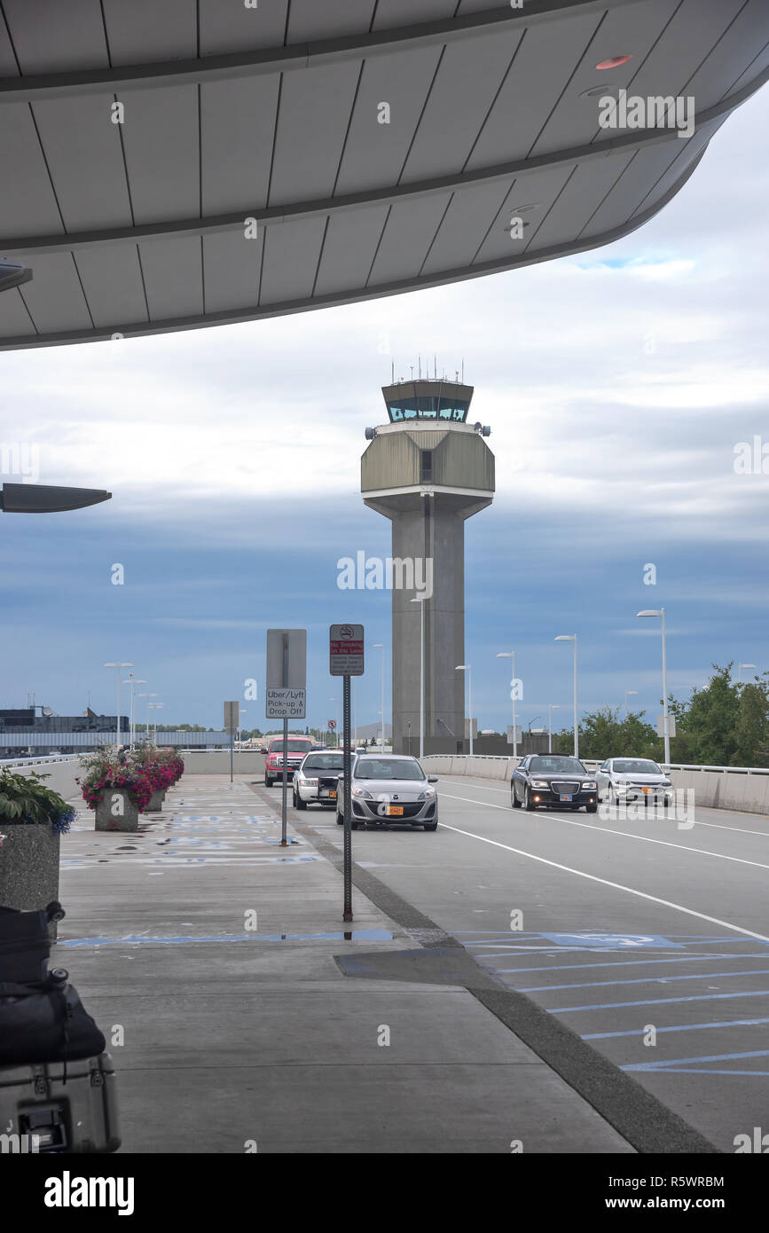 L'Aéroport International Ted Stevens d'Anchorage Ted Stevens Anchorage International Airport , Alaska, USA Banque D'Images