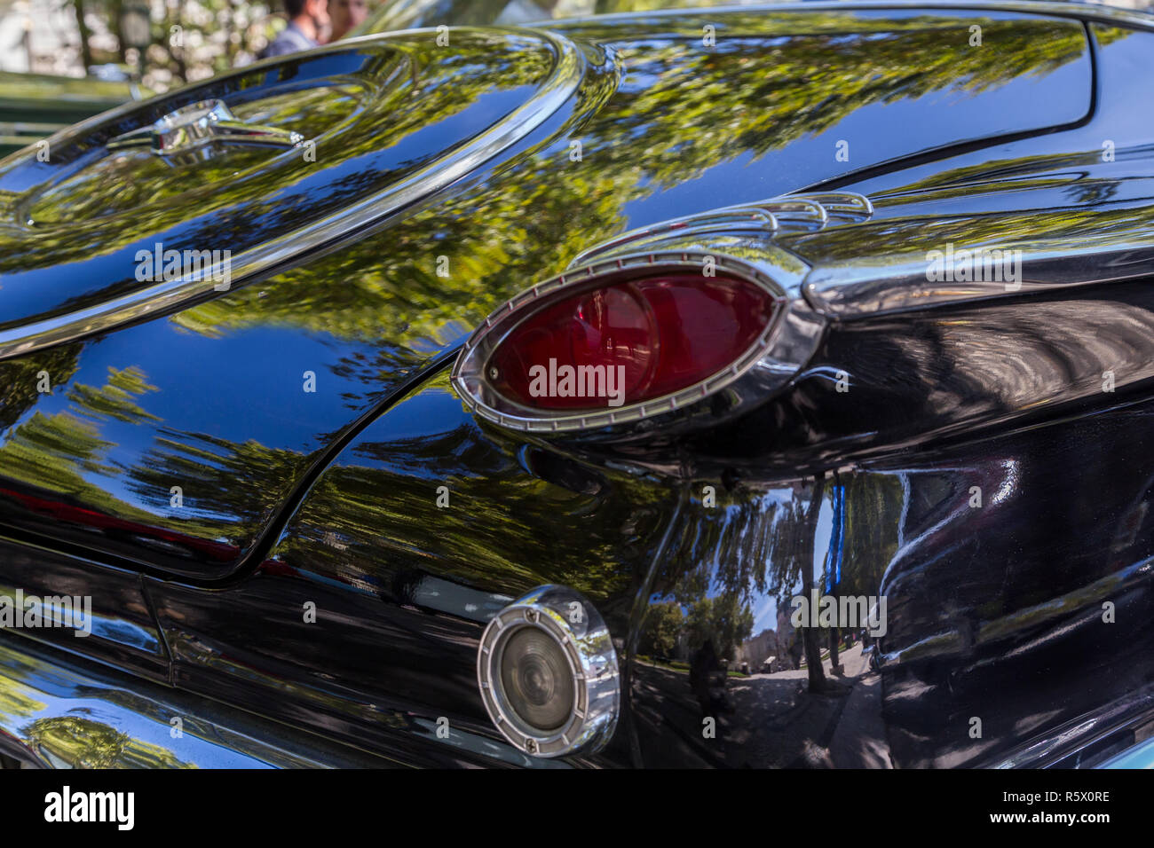 Détails reto car show sur la place de la ville Banque D'Images