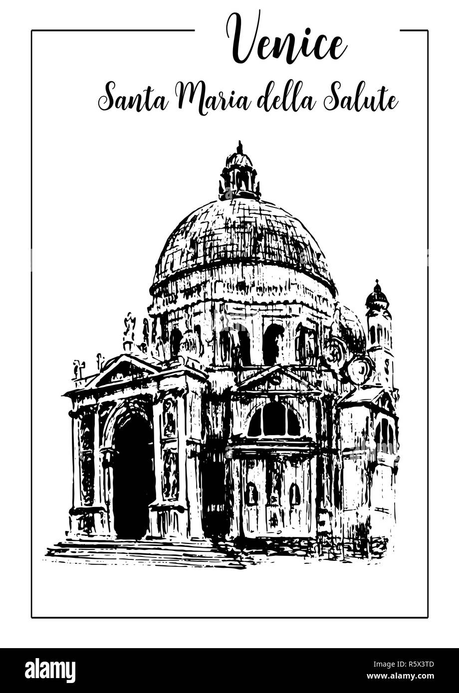Santa Maria della Salute.Venise. croquis vecteur Banque D'Images