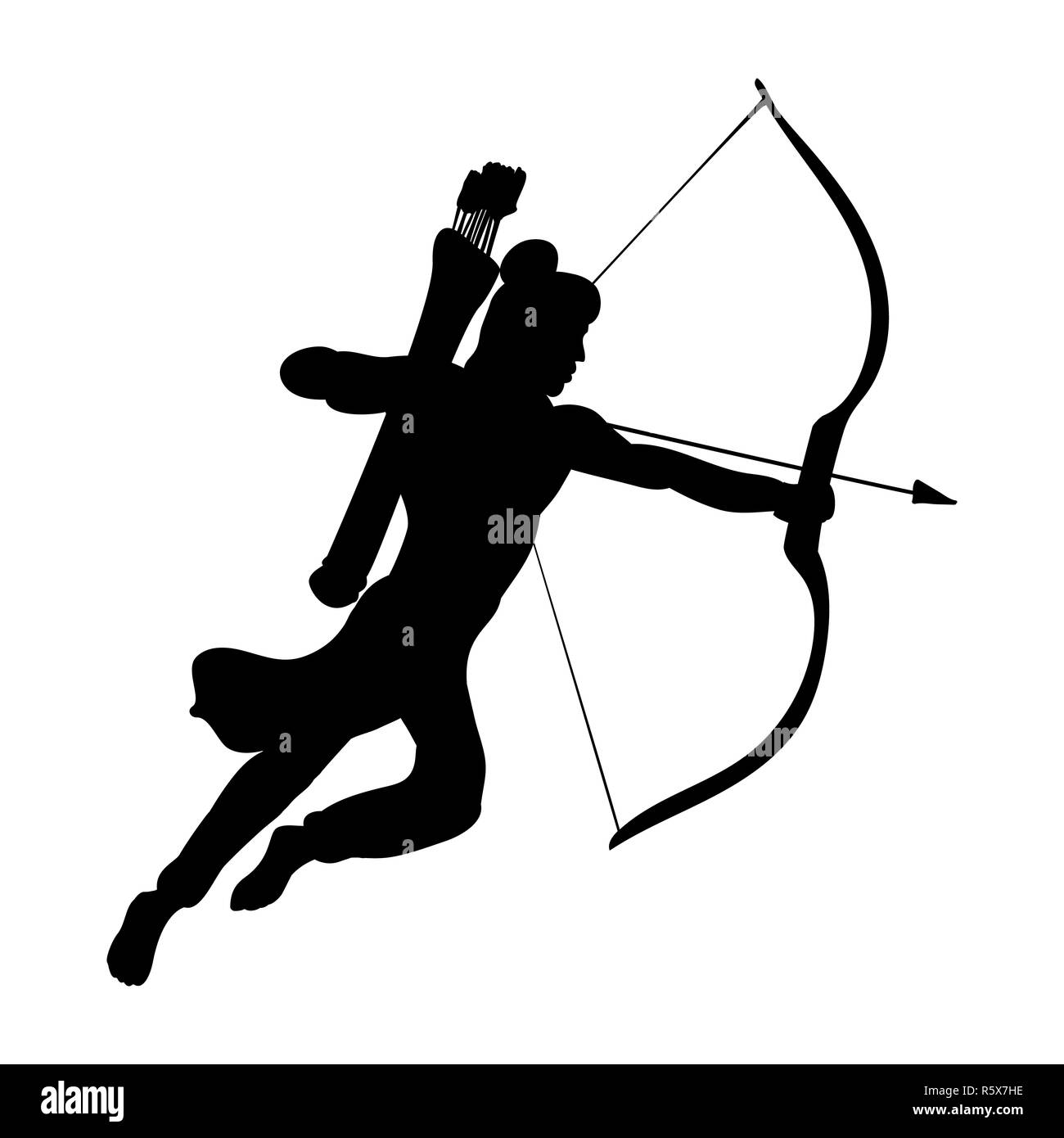 La spiritualité de la religion traditionnelle silhouette Dussehra Banque D'Images