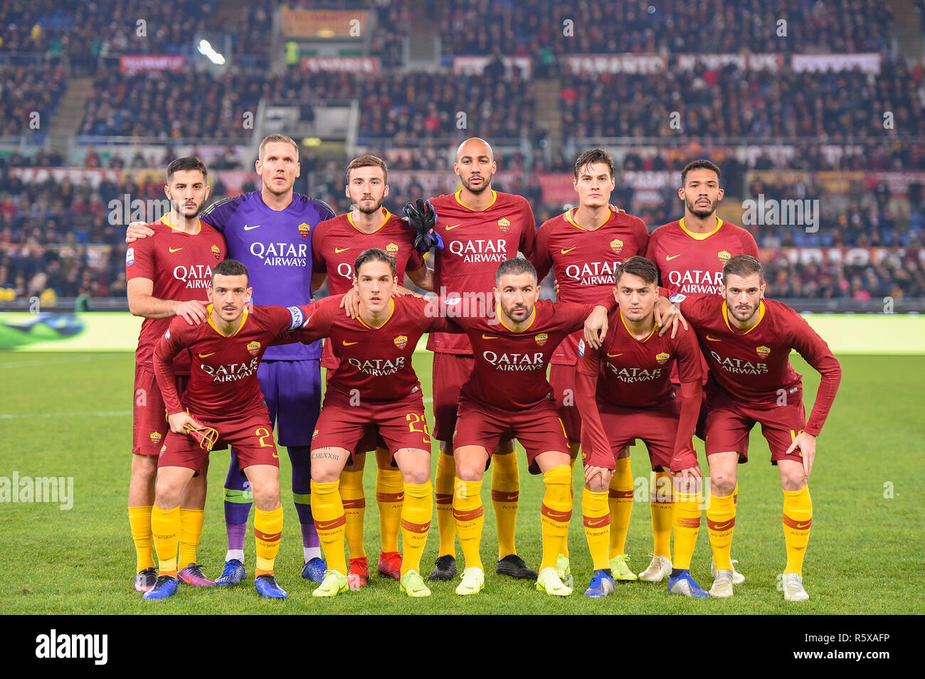 Foto Luciano Rossi/AS Roma/ LaPresse 02/12/2018 Roma (ITALIA) Sport Calcio  AS Roma - Inter Campionato di Calcio Serie A Tim 2018 2019 Stadio Olimpico  di Roma Nella foto : la formazione della