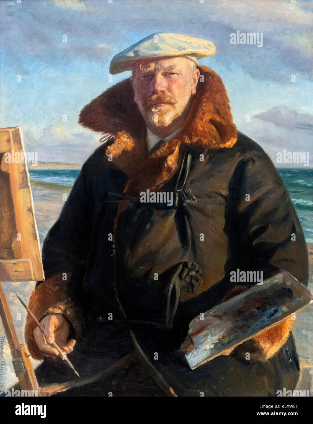 Self Portrait de Michael Ancher (1849 -1927), huile sur toile, 1902 Banque D'Images