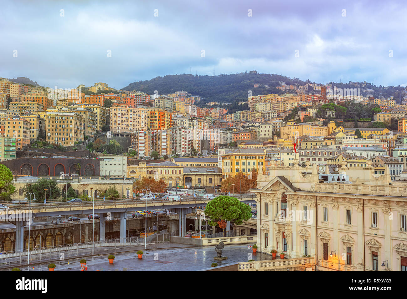 Vue de la ville de Gênes en Italie Banque D'Images