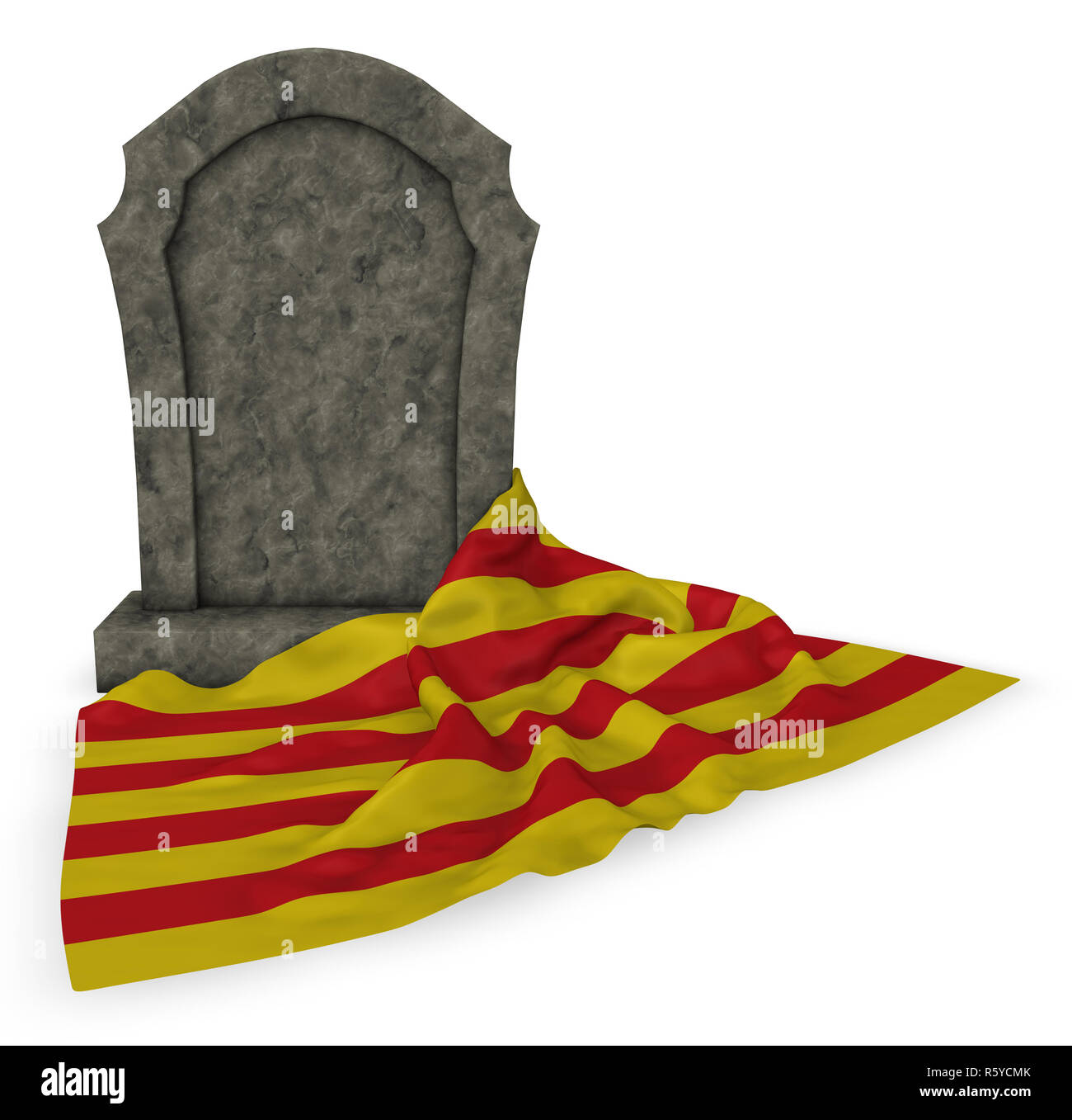 Drapeau catalan et tombstone Banque D'Images