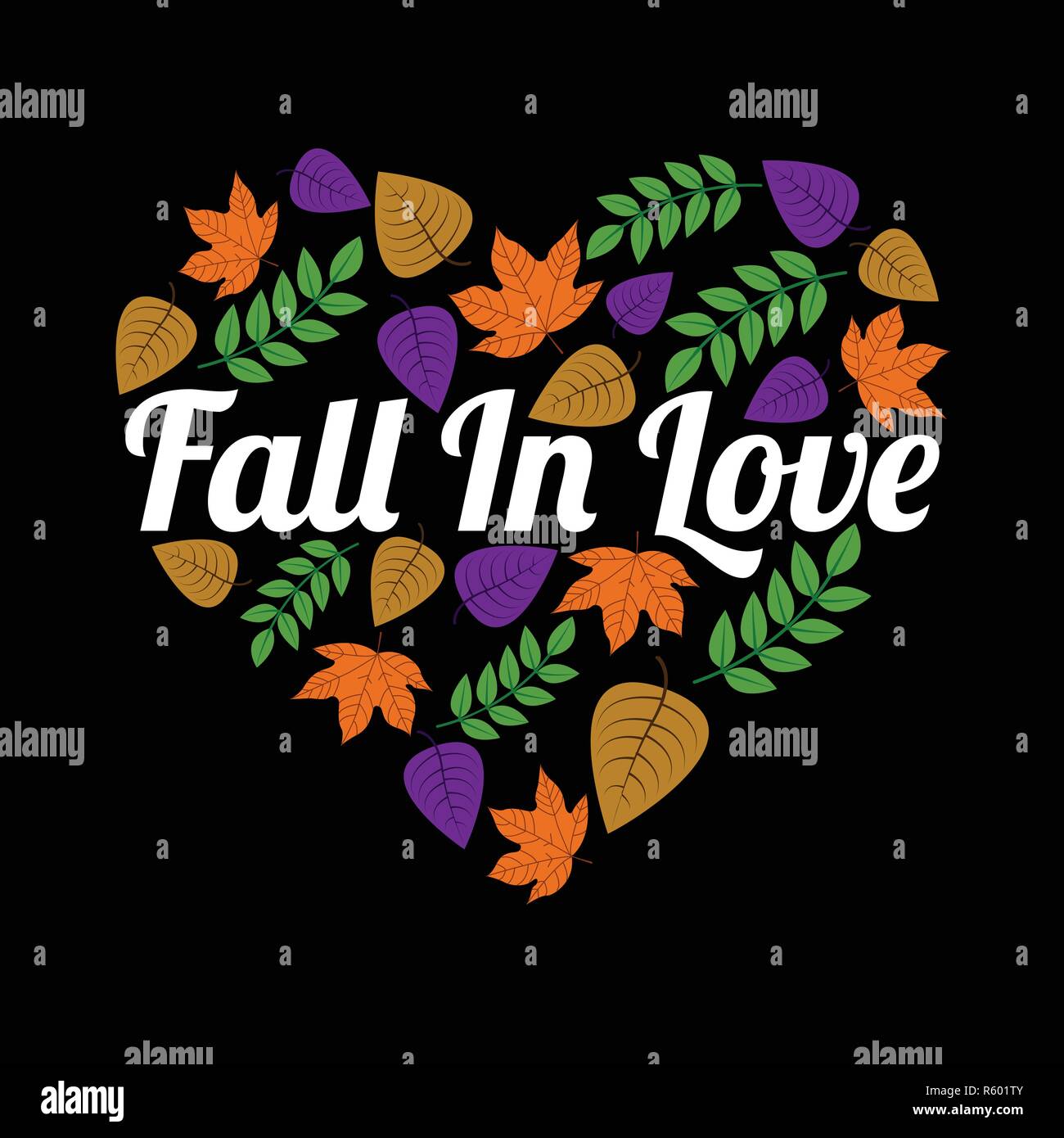 Citation D Automne Et De Dire Tomber En Amour Image Vectorielle Stock Alamy