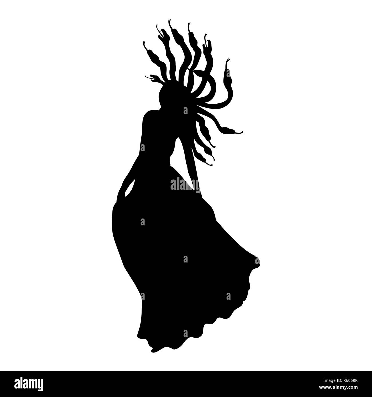 Gorgone méduse mythologie ancienne silhouette fantasy Banque D'Images Gorgone méduse mythologie ancienne silhouette fantasy Banque D'Images