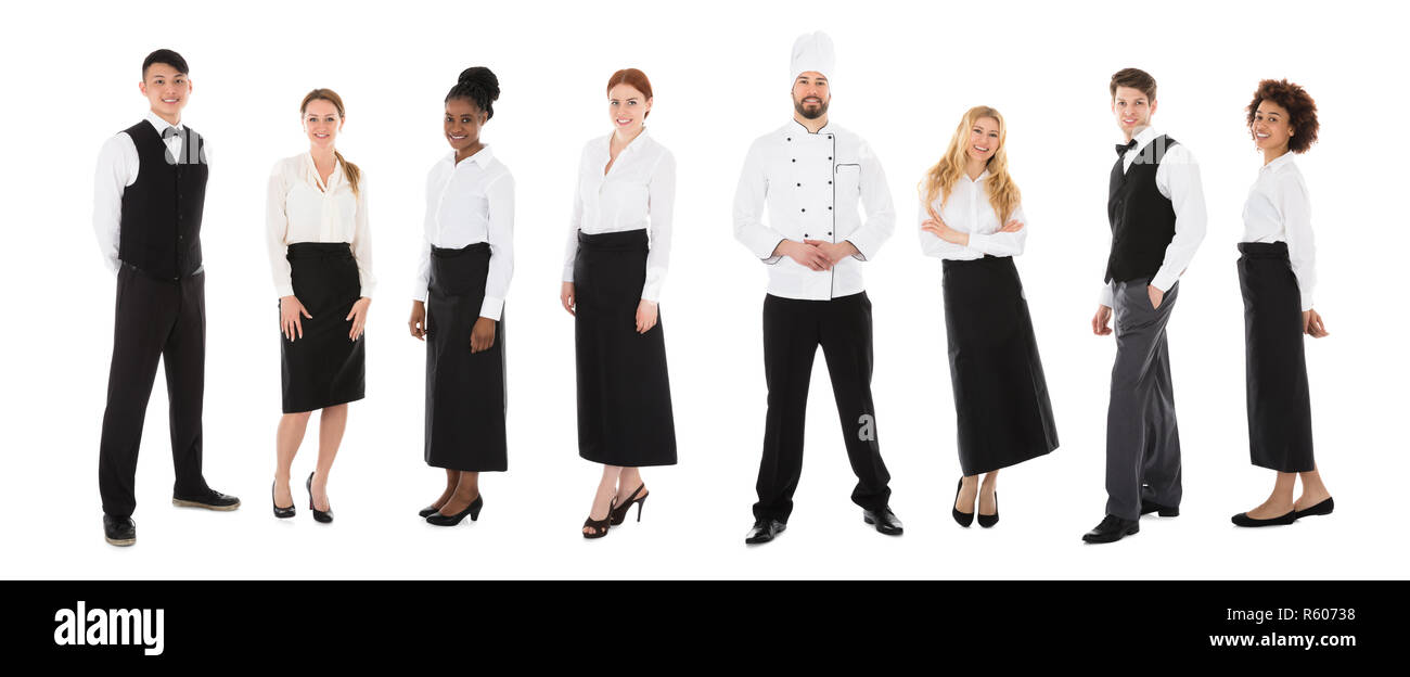 Portrait Of Happy Young du Restaurant Banque D'Images