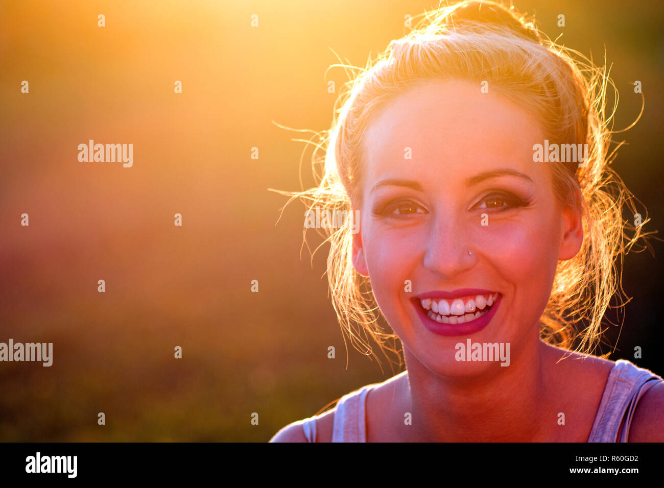 Happy laughing woman Banque D'Images