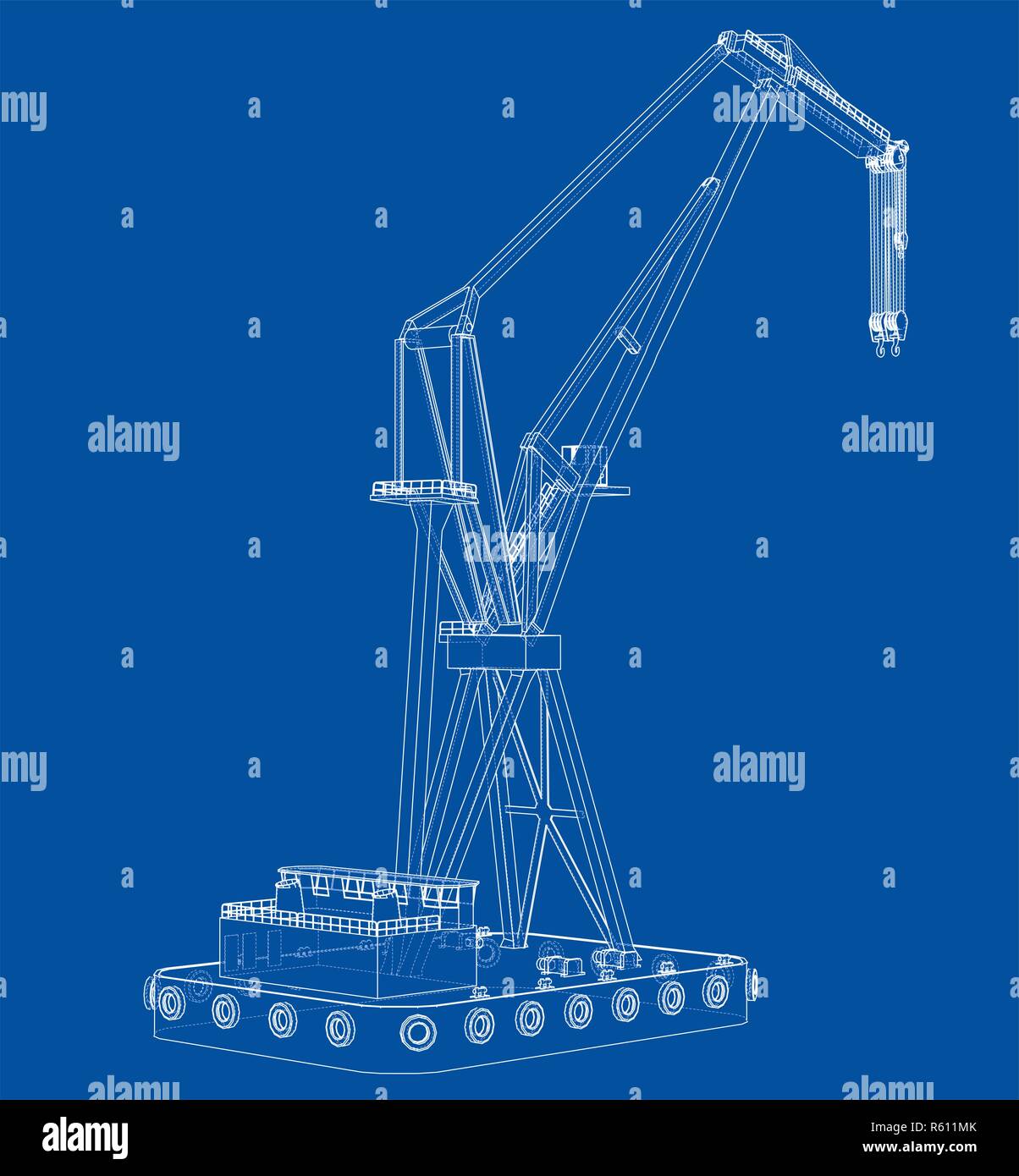 Grue flottante. 3d illustration Banque D'Images