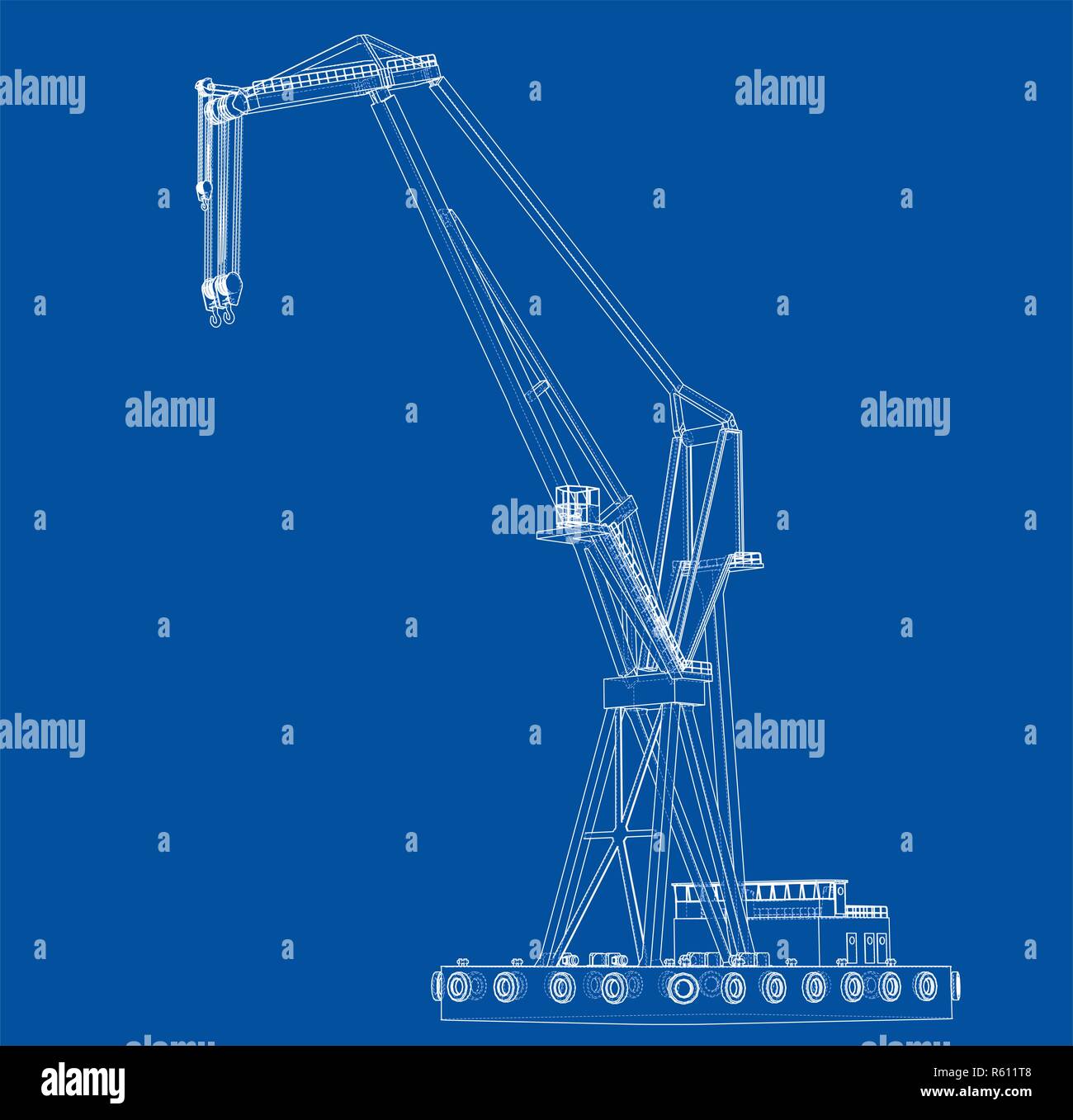 Grue flottante. 3d illustration Banque D'Images