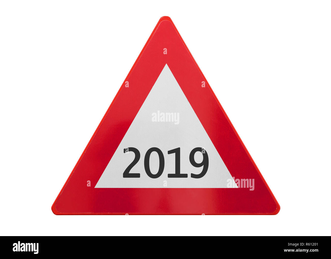 Panneau de circulation isolés - 2019 - Isolated on white Banque D'Images