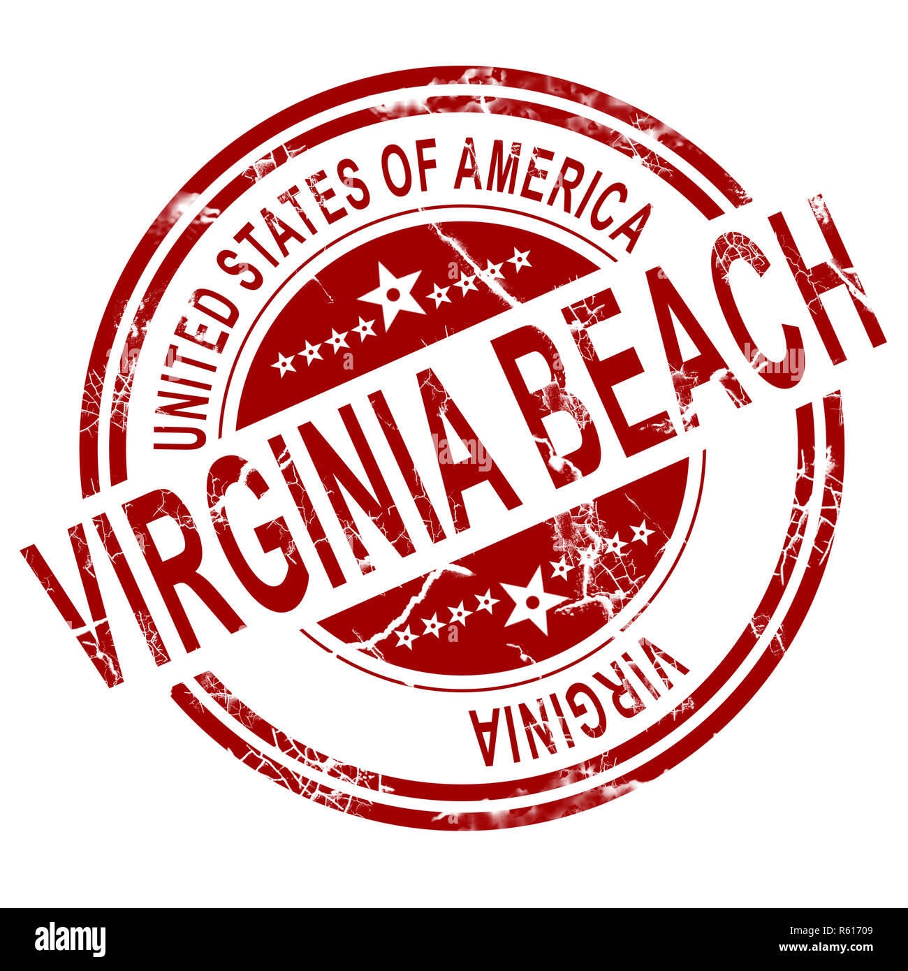 Virginia Beach stamp avec fond blanc Banque D'Images