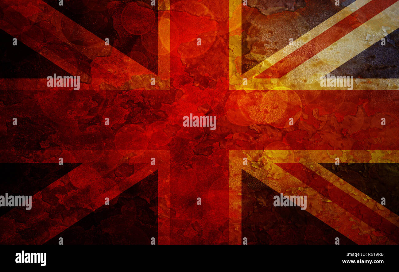 Union Jack UK Flag Grunge Texture Background Banque D'Images