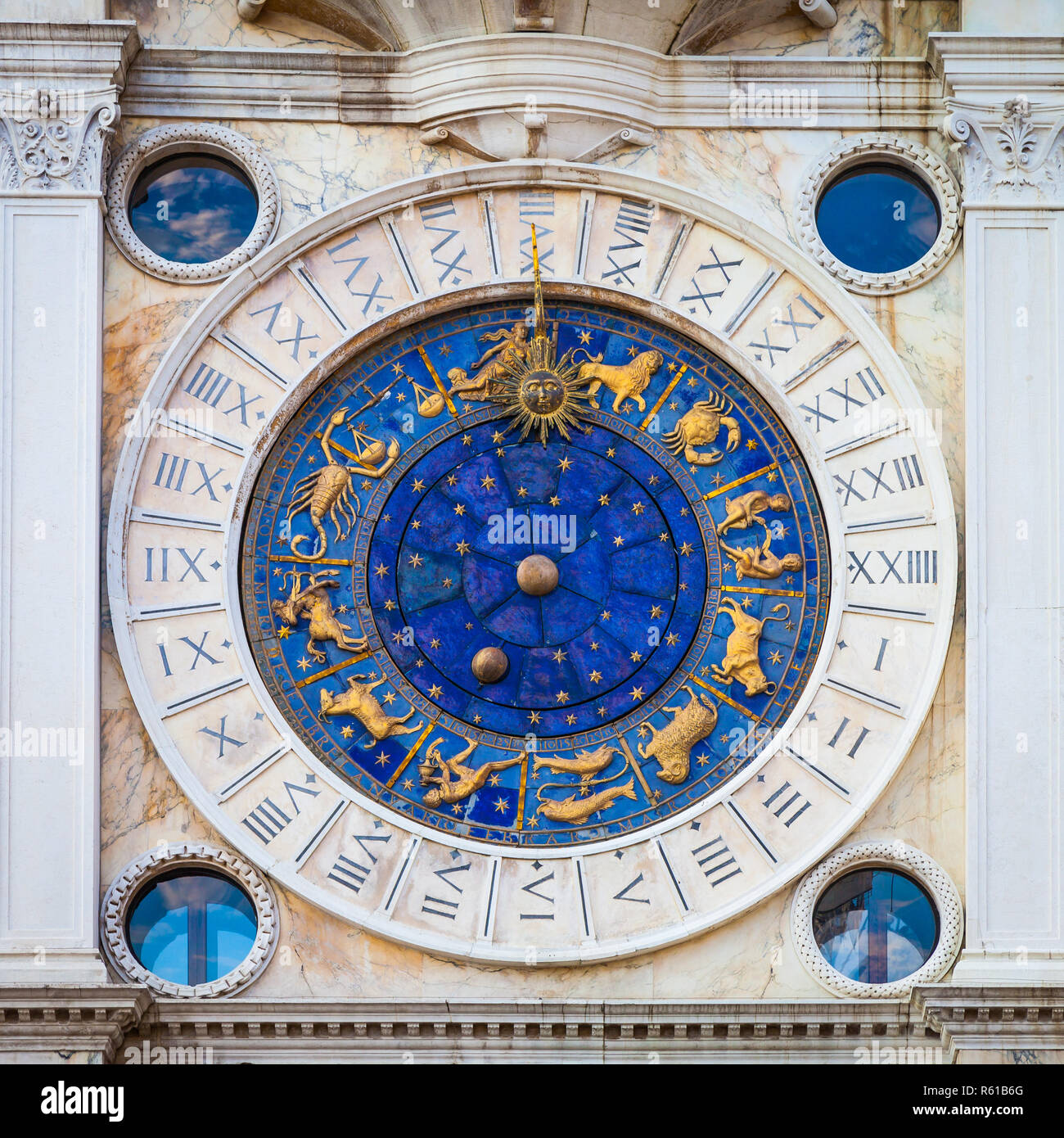 Venise, Italie - St Mark's Clocktower détail Banque D'Images