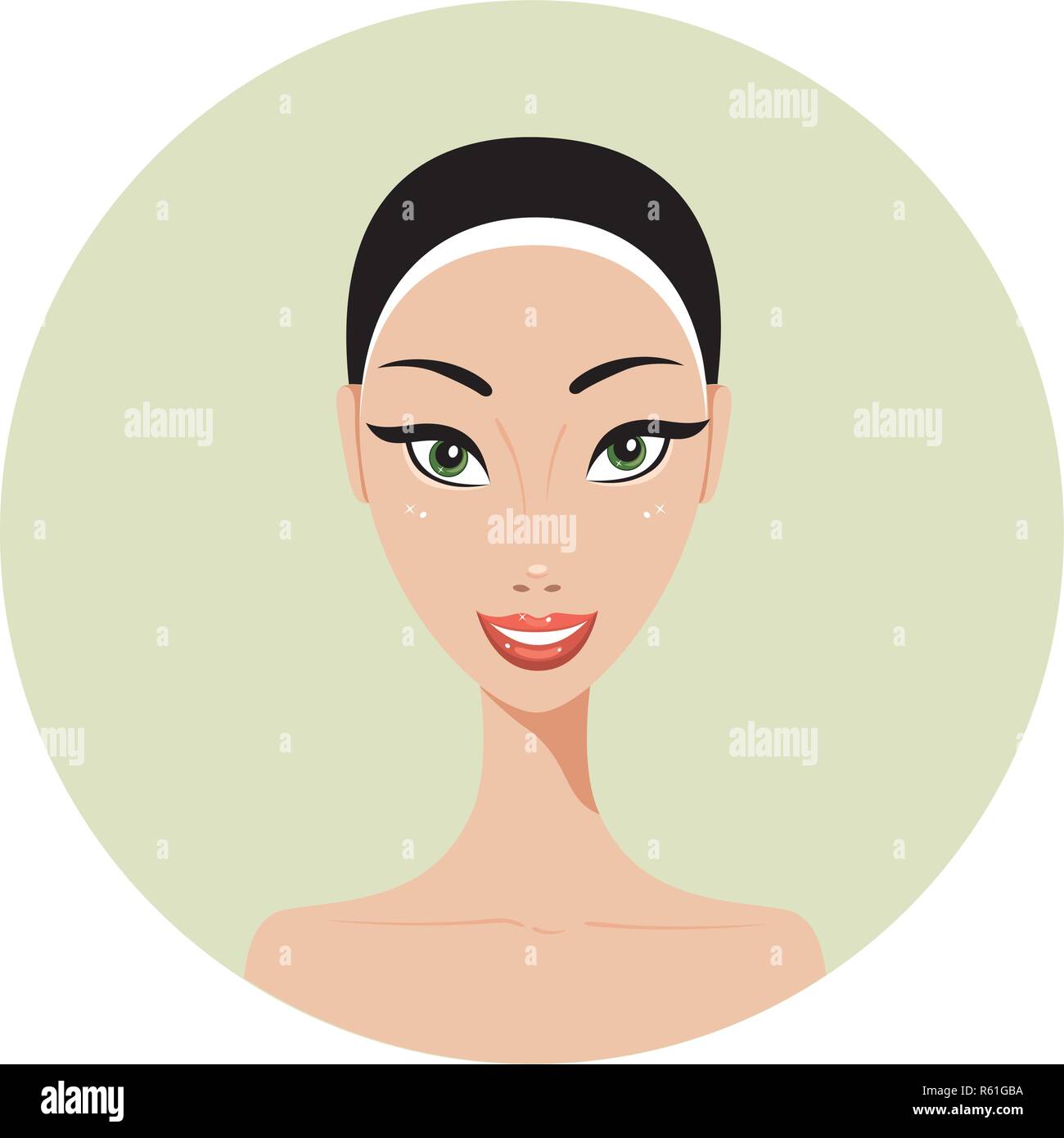 Belle jeune femme l'air heureux et sourire Vector illustration Illustration de Vecteur