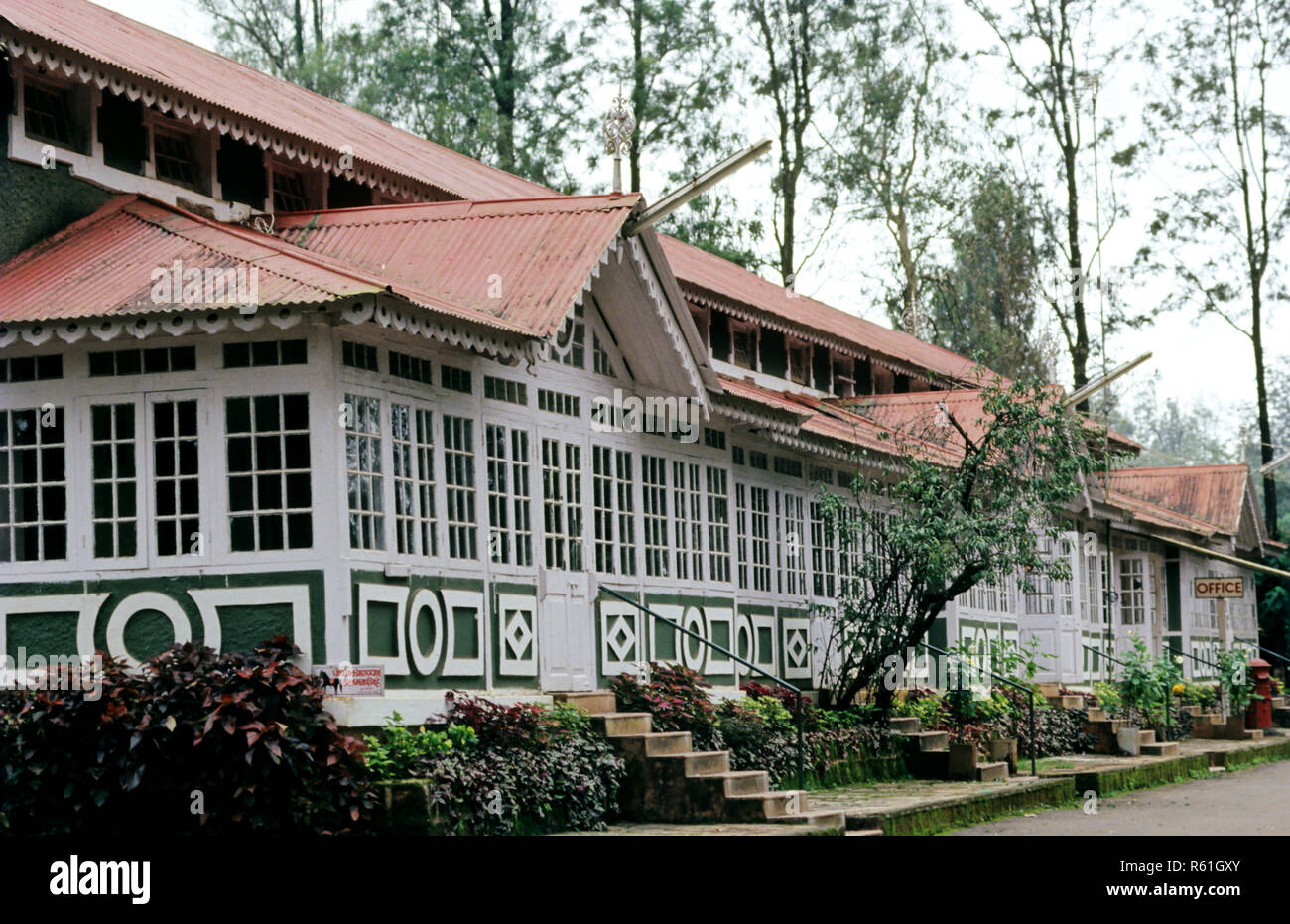 Vieille maison Ilplazo -1925, Panchgani, Maharashtra, Inde Banque D'Images
