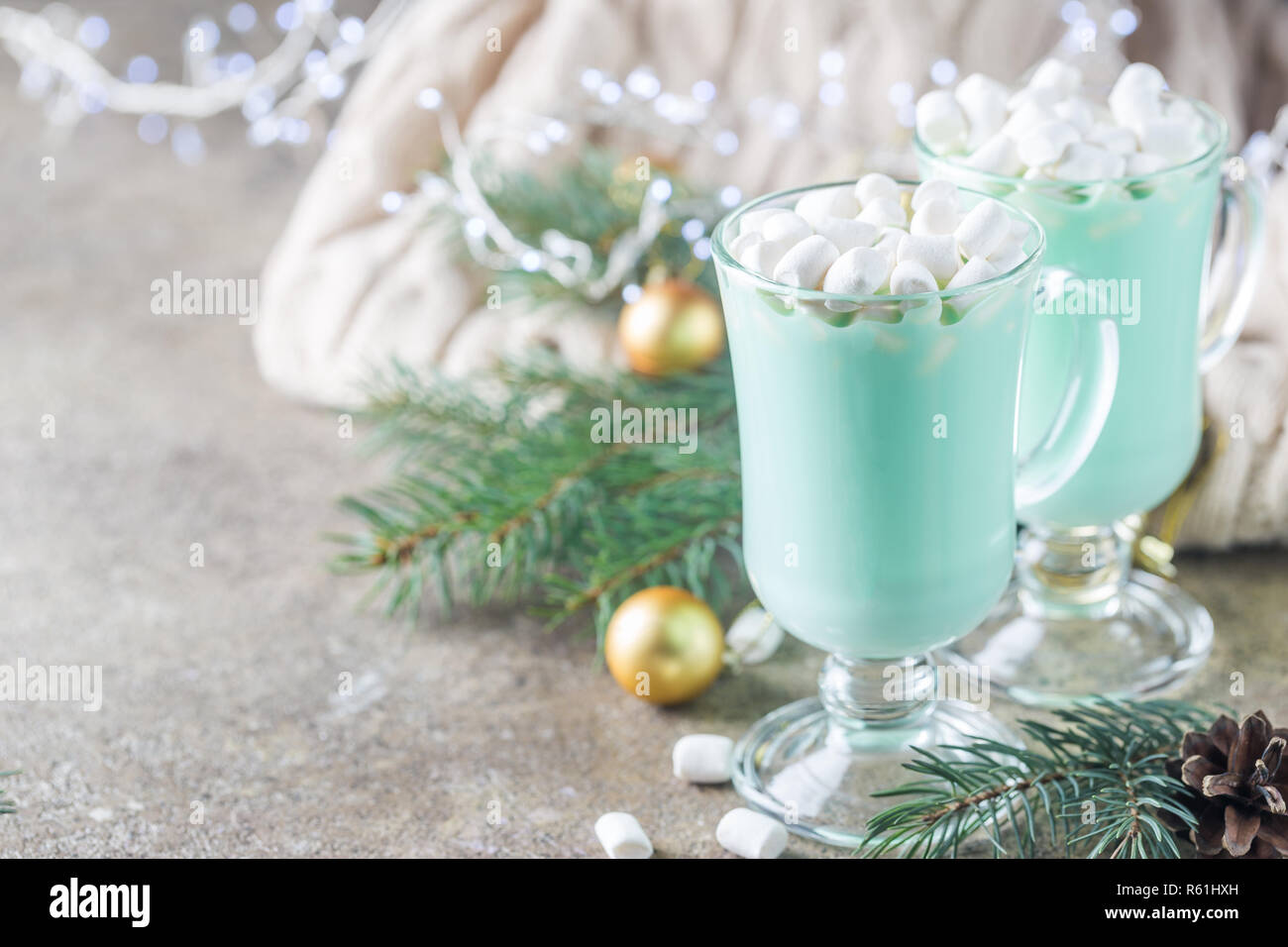 Chocolat chaud à la menthe Banque D'Images