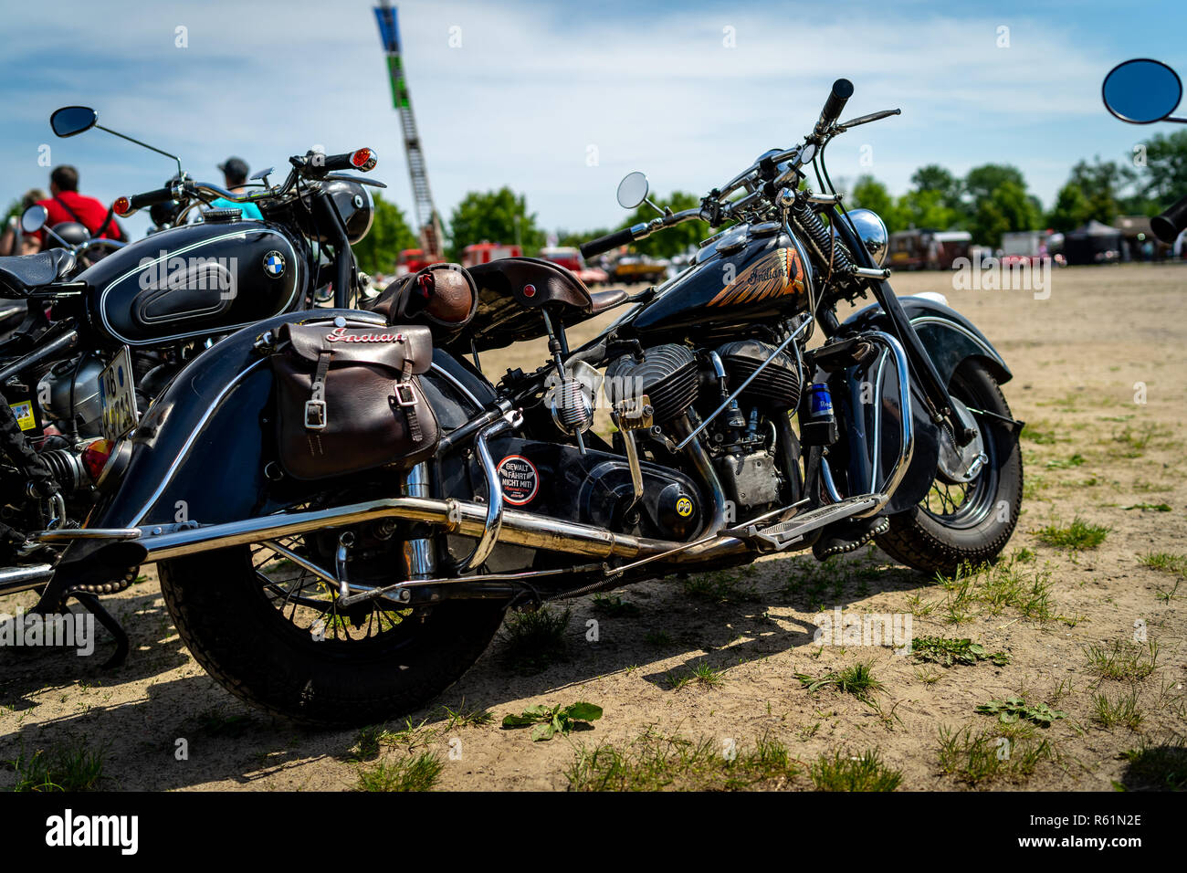 PAAREN IM GLIEN, ALLEMAGNE - le 19 mai 2018 Moto : indien, 1939. Die Oldtimer Show 2018. Banque D'Images