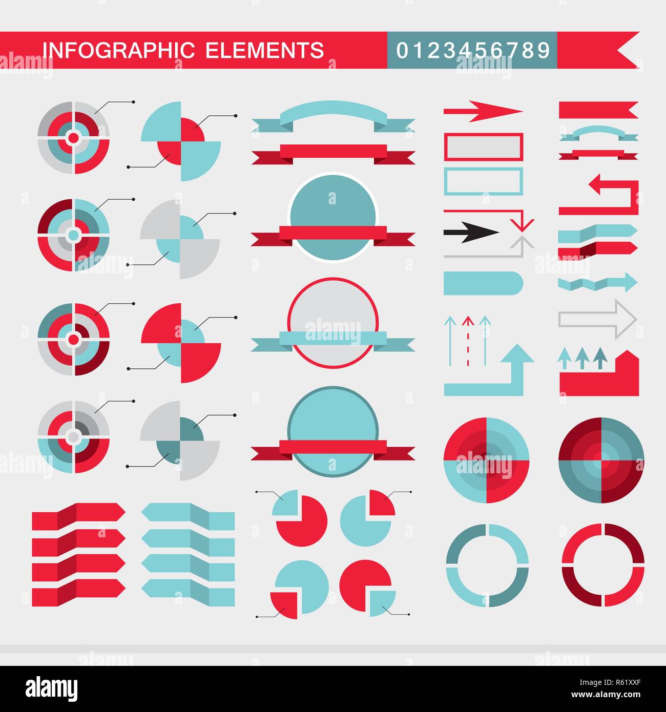 Ensemble d'éléments graphiques infographie, graphique, diagramme ...
