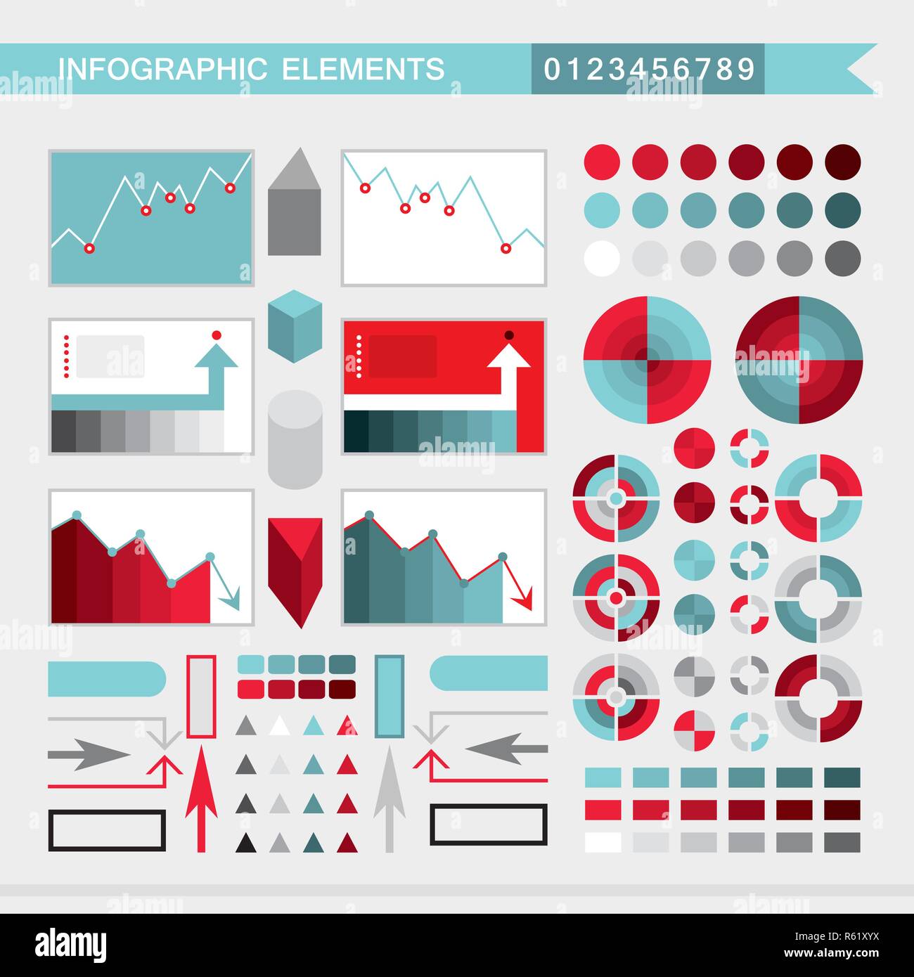 Ensemble d'éléments graphiques infographie, graphique, diagramme ...