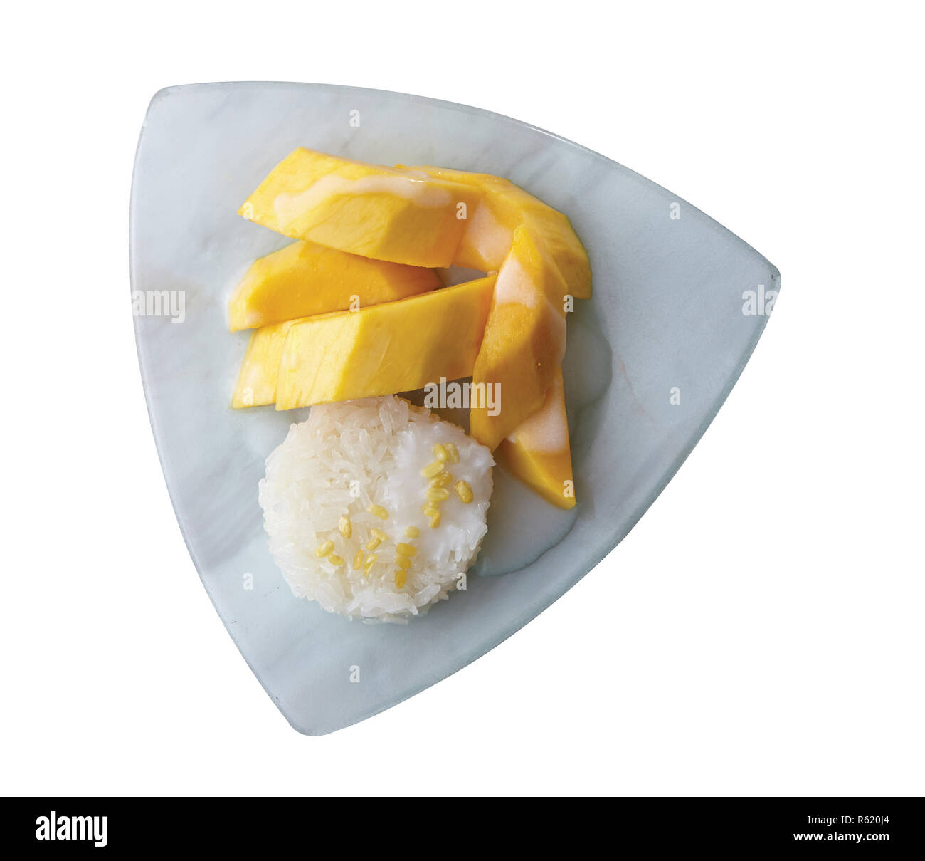 Doux de mangue et riz gluant. Banque D'Images