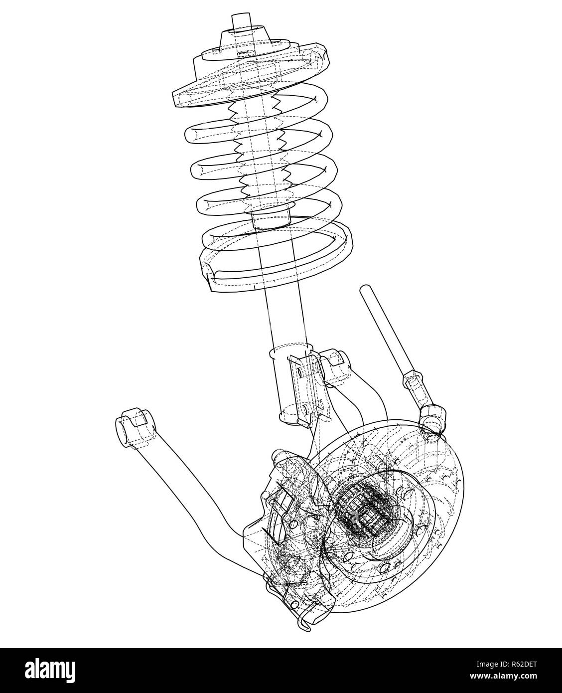 Suspension voiture avec absorbeur de choc Banque D'Images