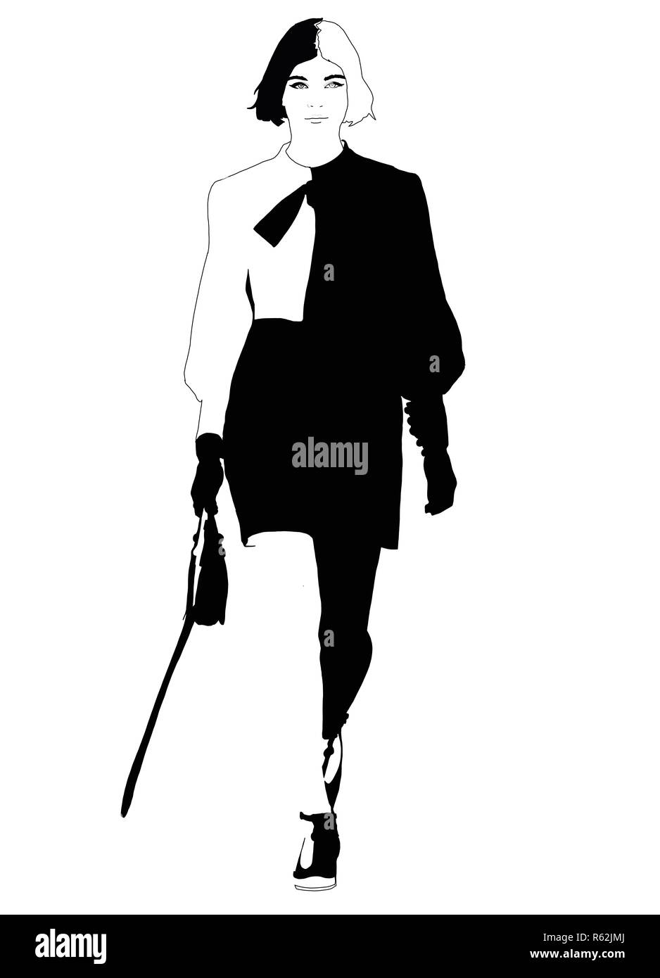 L'illustration de mode avec de la peinture Banque D'Images