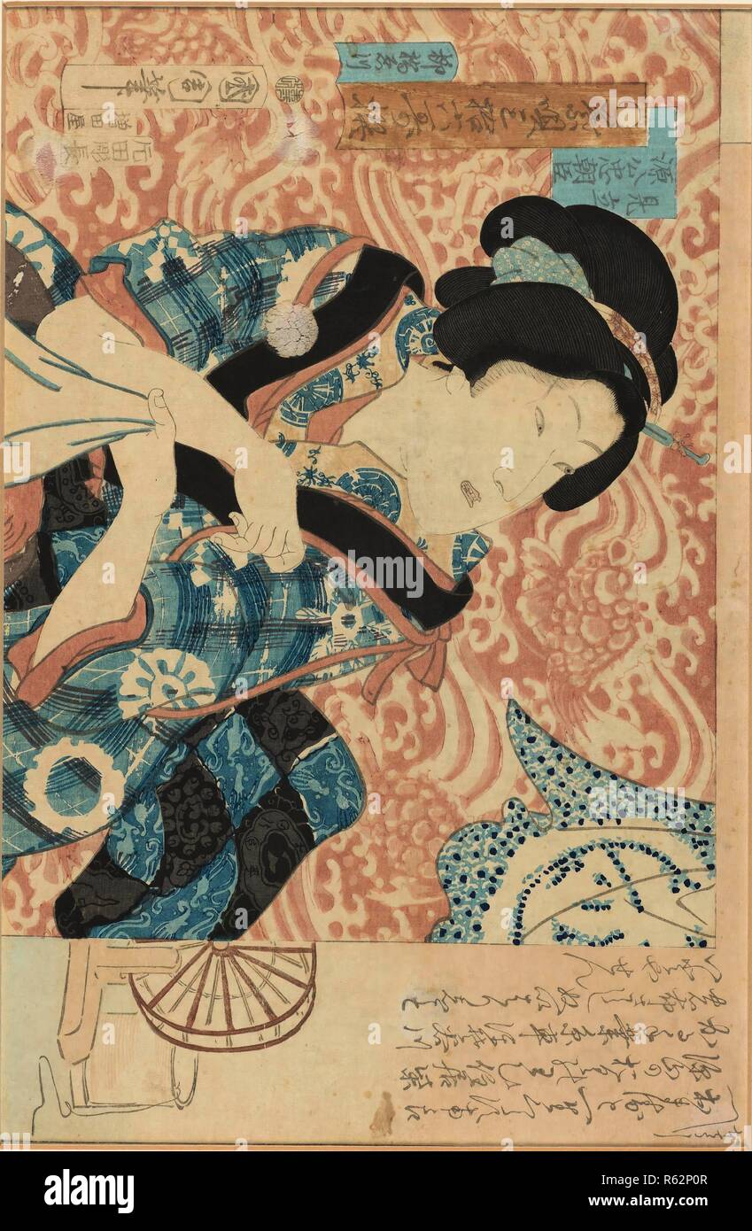 Parodie de Nobleman Minamoto no Kintada, de la série une sélection de poètes Immortels Tango. Edo. Musée : collection privée. Auteur : KUNICHIKA TOYOHARA,. Banque D'Images