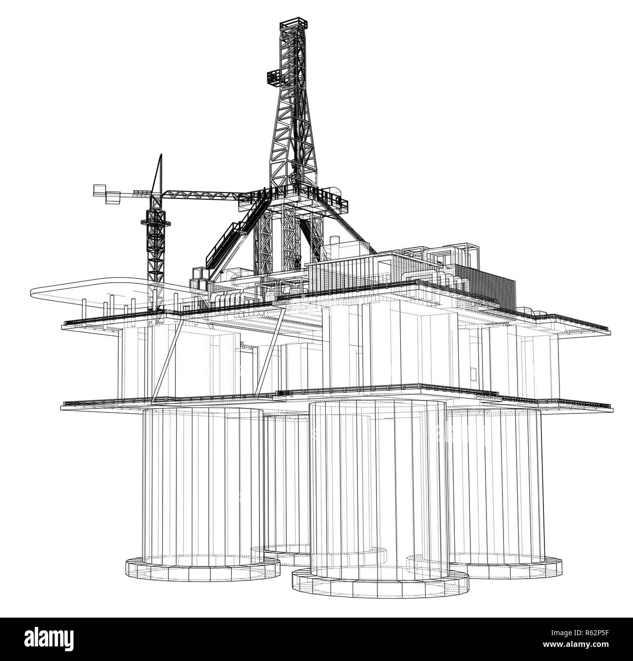 La plate-forme de forage offshore concept Banque D'Images