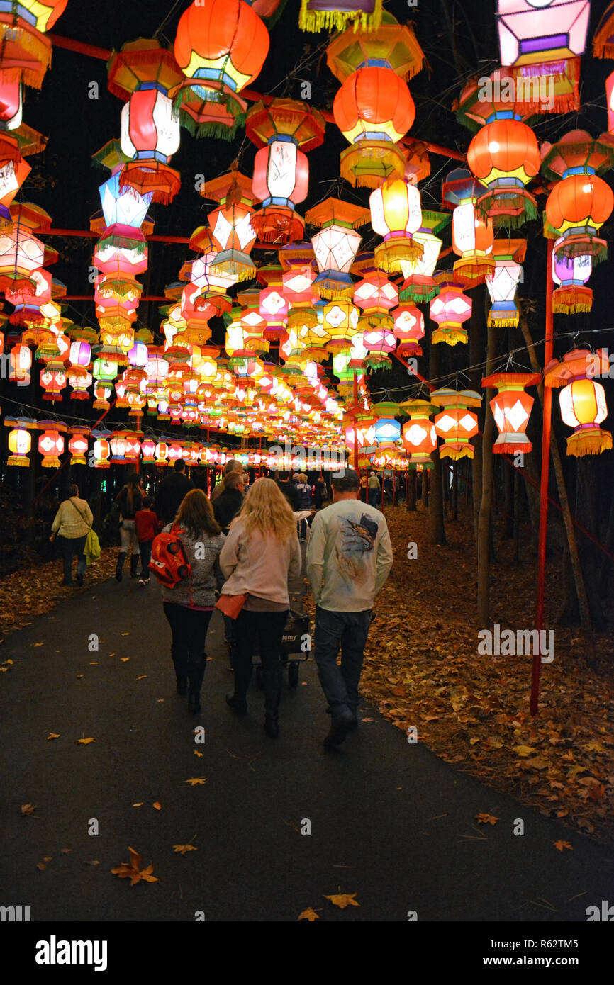 L'Assemblée Caroline du Chinese Lantern Festival tenu dans la ville de Cary, une banlieue de Raleigh. Banque D'Images L'Assemblée Caroline du Chinese Lantern Festival tenu dans la ville de Cary, une banlieue de Raleigh. Banque D'Images
