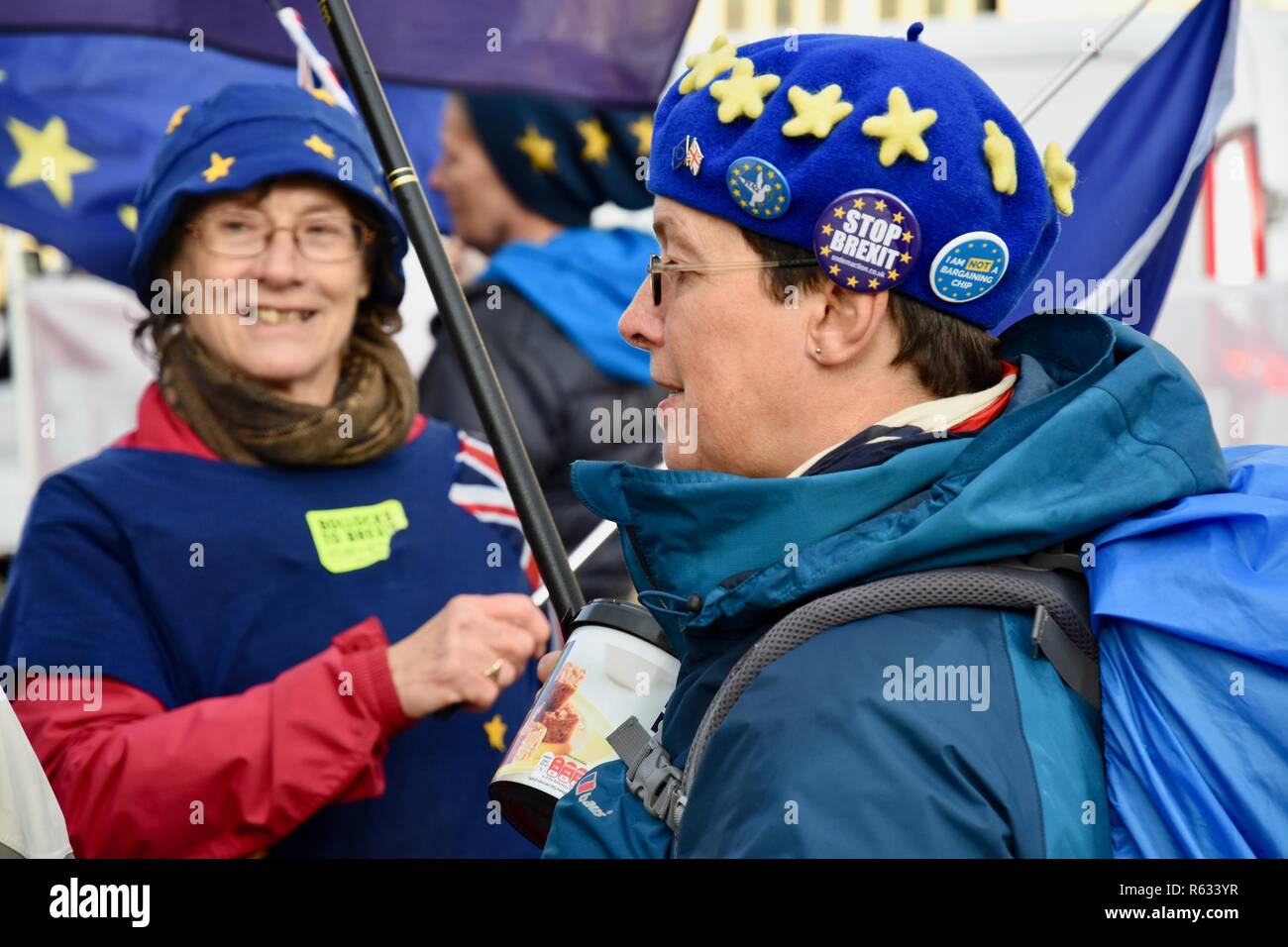 Londres, Royaume-Uni. 3 Décembre, 2018. Les partisans anti Brexit ont manifesté devant le Parlement de Westminster, London,UK.Crédit : michael melia/Alamy Live News Banque D'Images